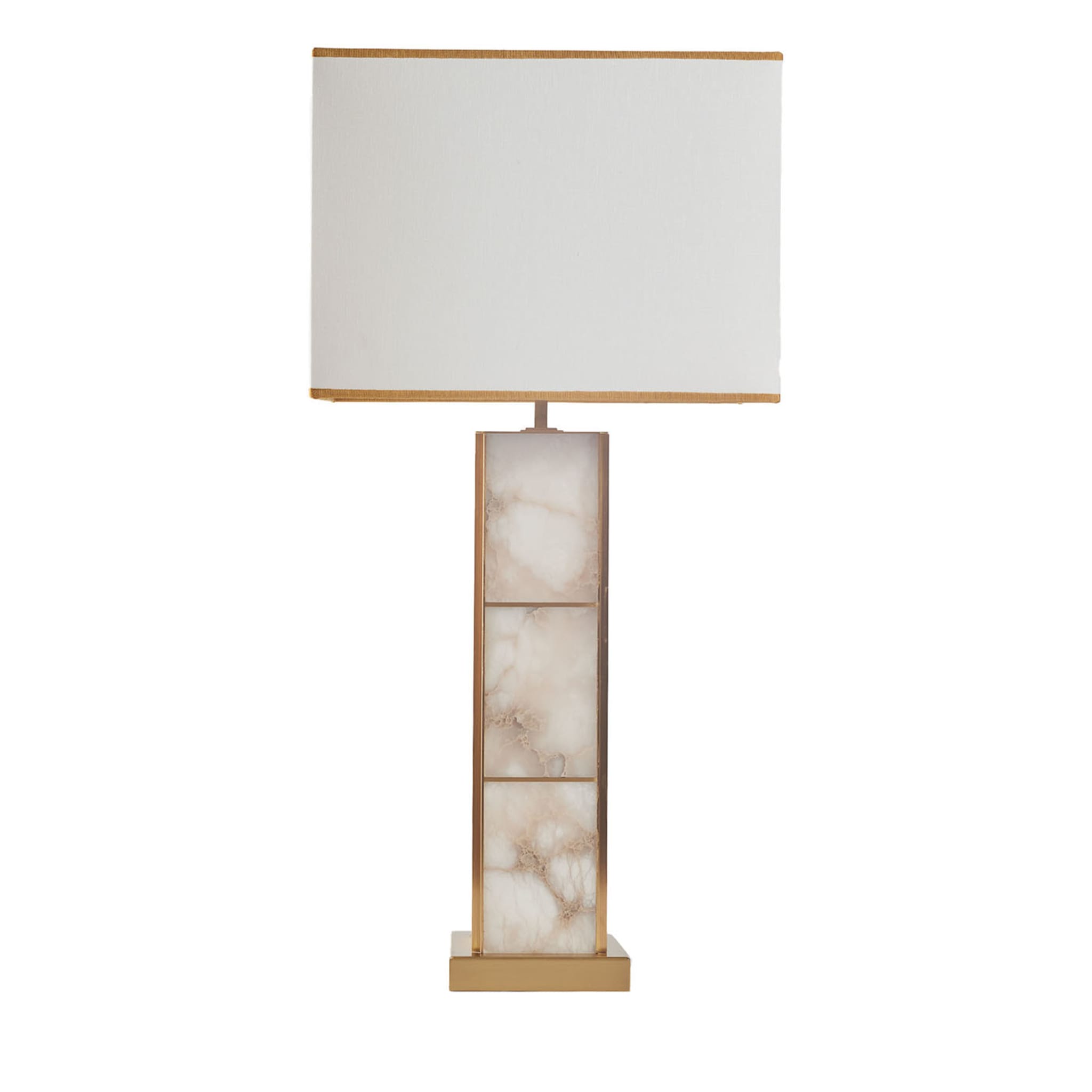 "Mole" Table Lamp in Satin Brass and Alabaster - Main view