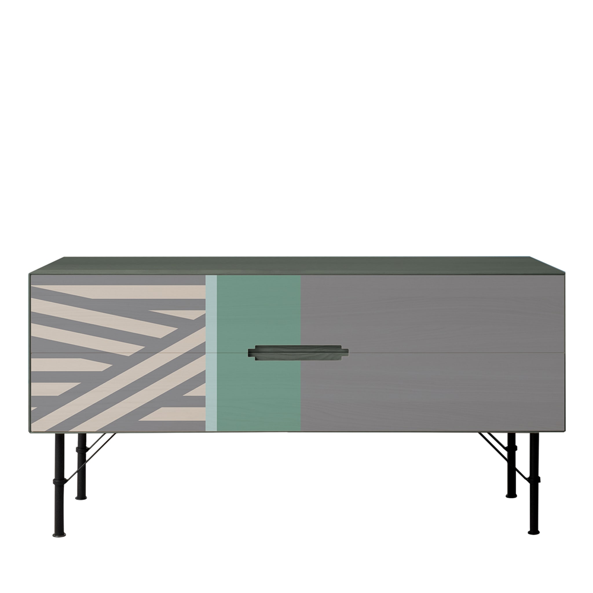 Oblique 2-Drawer Green Sideboard - Main view