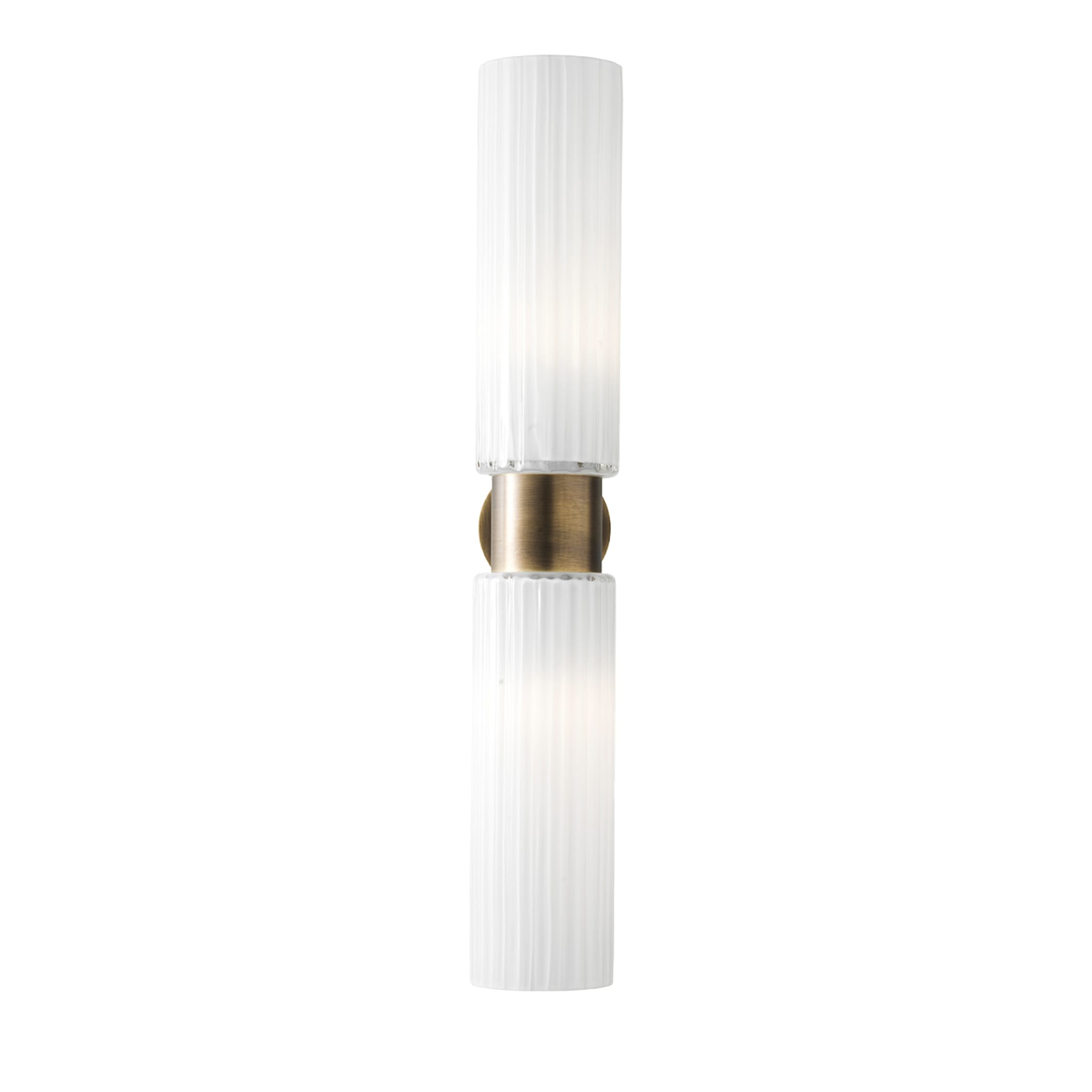 Brass and White Glass Wall Lamp - Main view