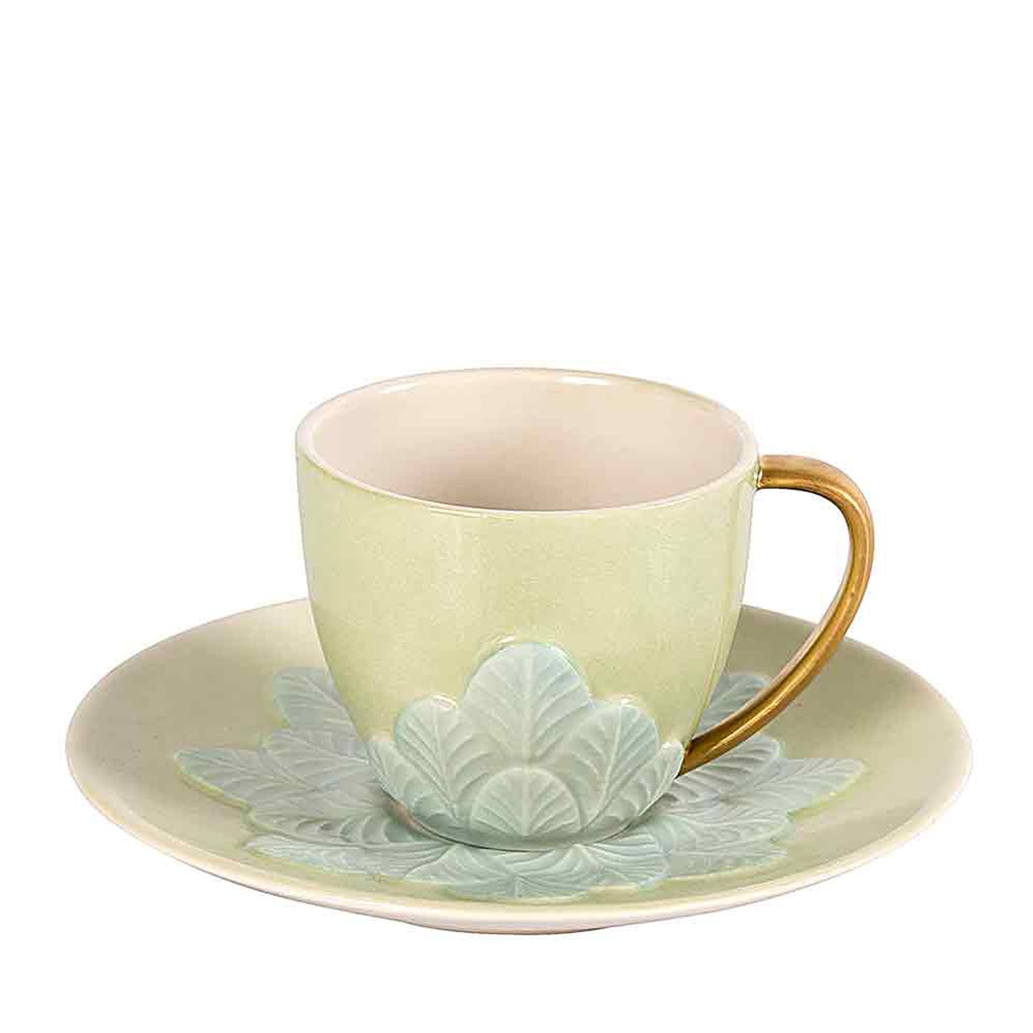  PEACOCK COFFEE CUP - GREEN AND GOLD - Main view