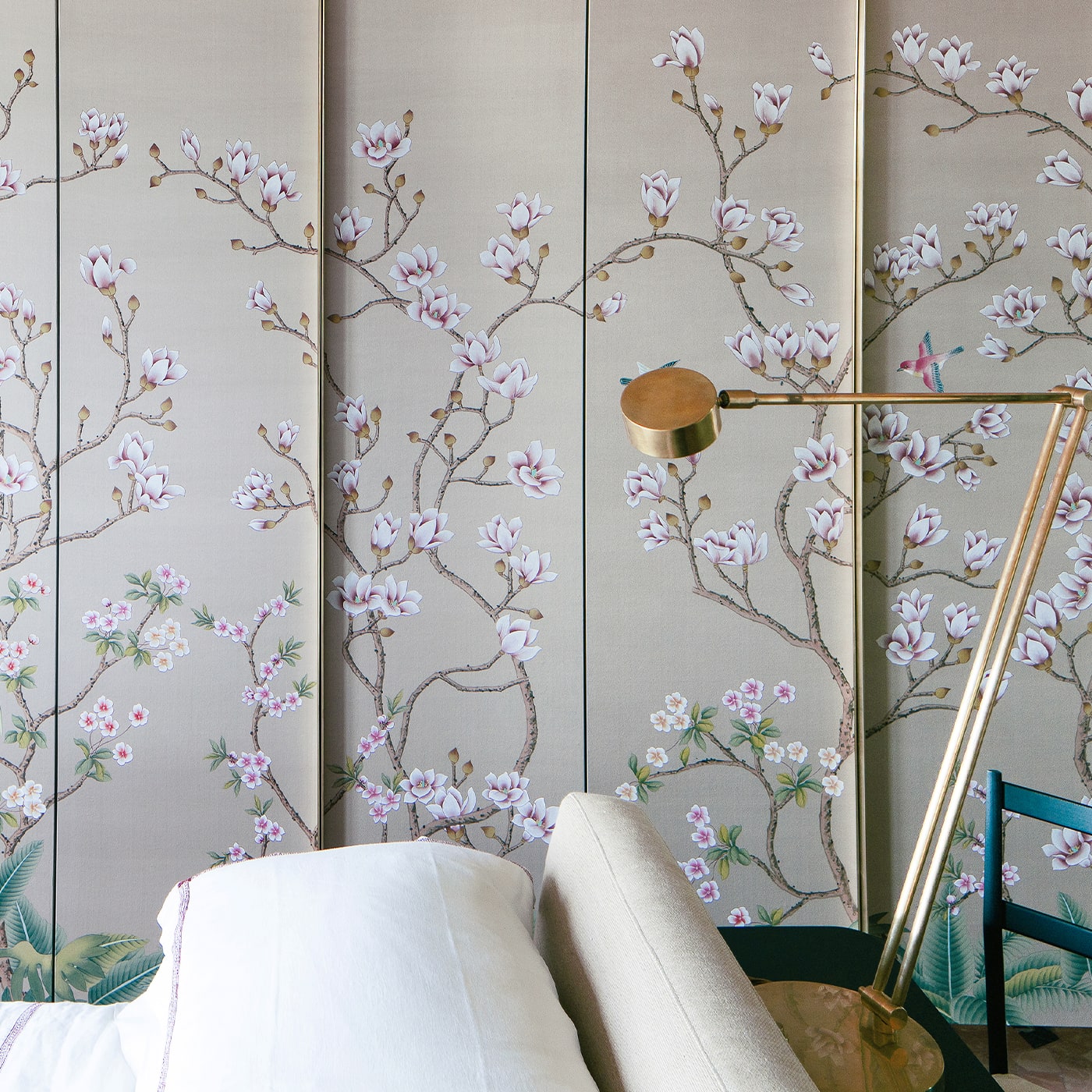 Wild Magnolia HANDPAINTED Wallpaper - Misha