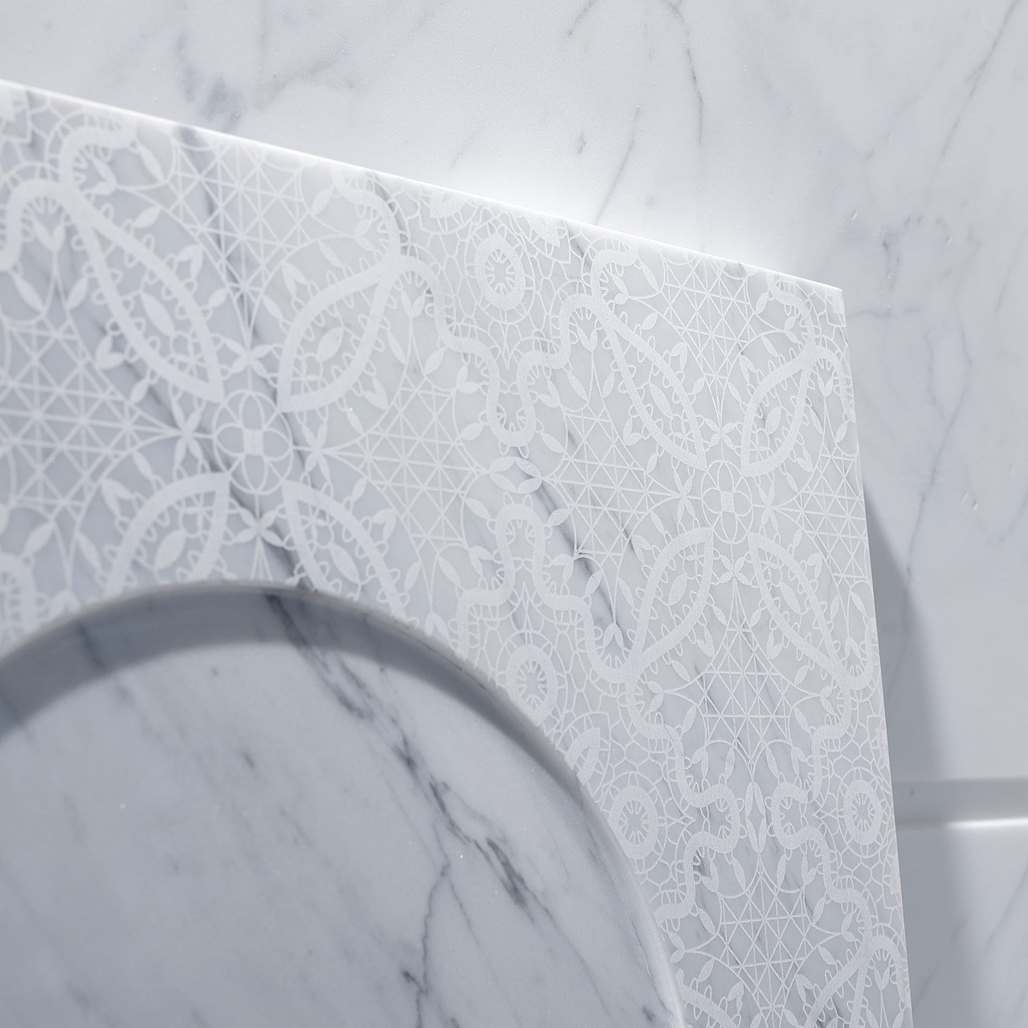 Venezia Teller Q aus weißem Carrara-Marmor - Alternative Ansicht 3