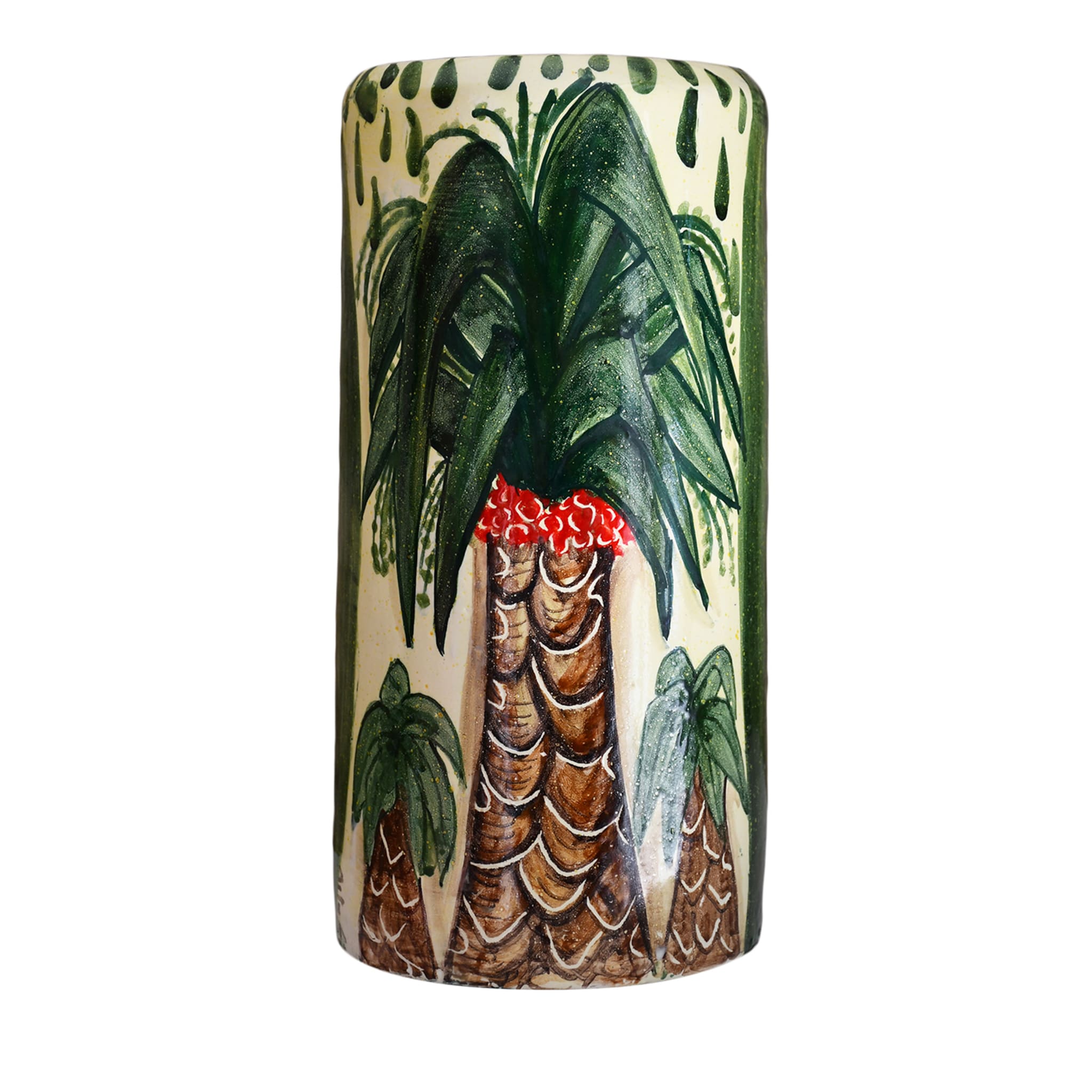 Palmetta Zylindrische Polychromie-Vase - Hauptansicht