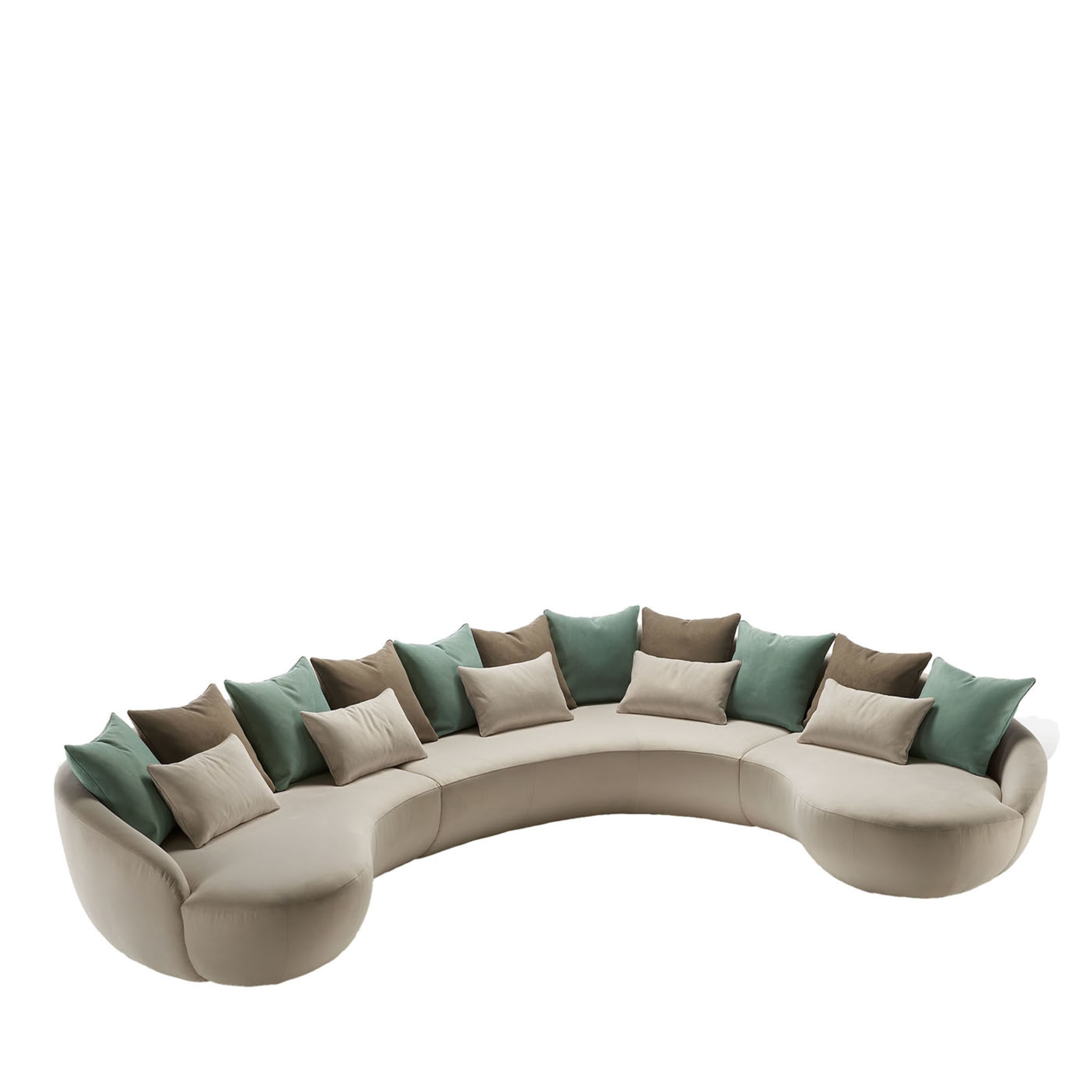 Sidney Curved Modular Beige Sofa - Main view