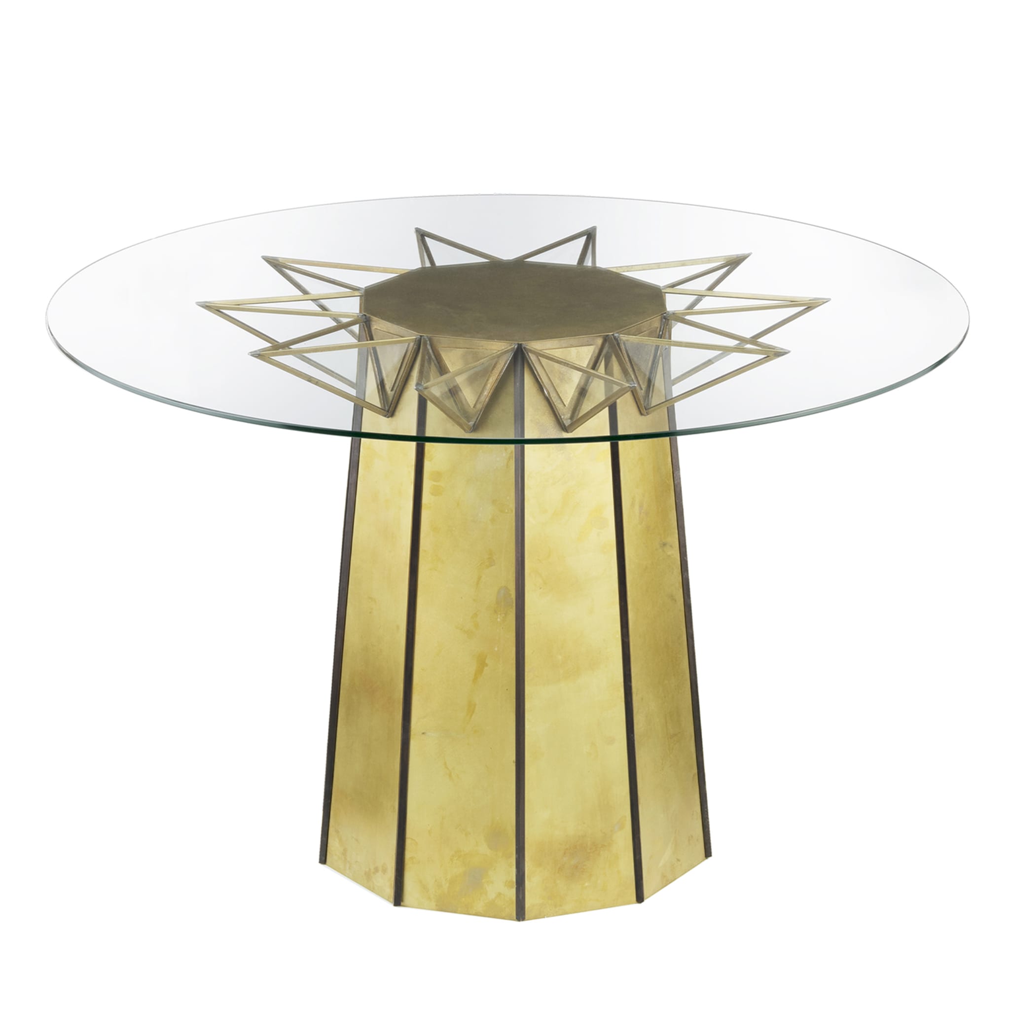 Circus Glass with Brass Structure Table - Main view