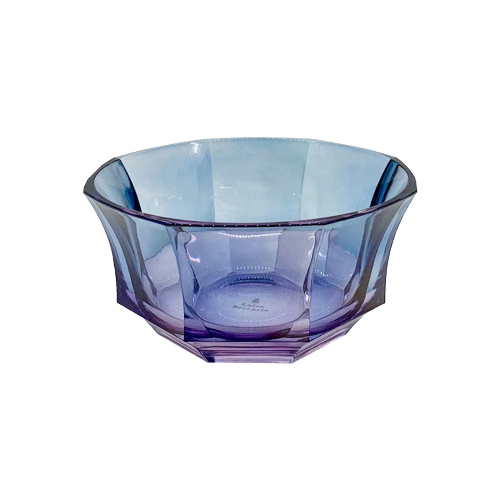 Ciotola da dessert in cristallo sfaccettato viola-blu - Vista alternativa 1
