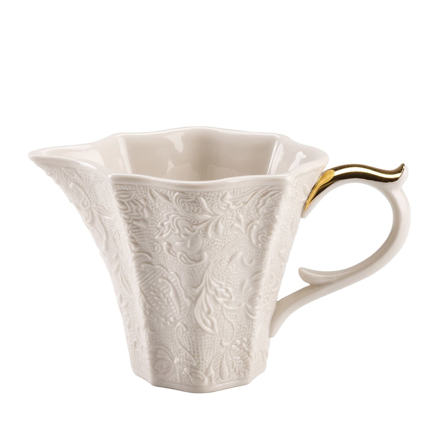 Damasco White & Gold Milk Jug [free shipping] Cattin Porcellane - Artemest