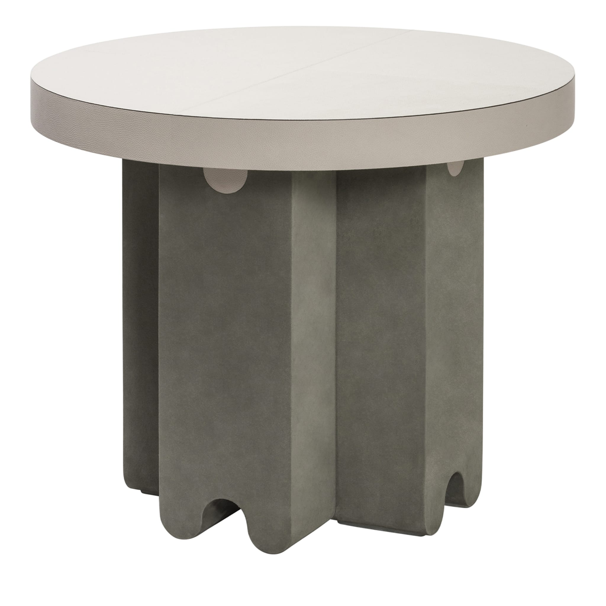 Table d'appoint ronde en cuir Ossicle - Vue principale
