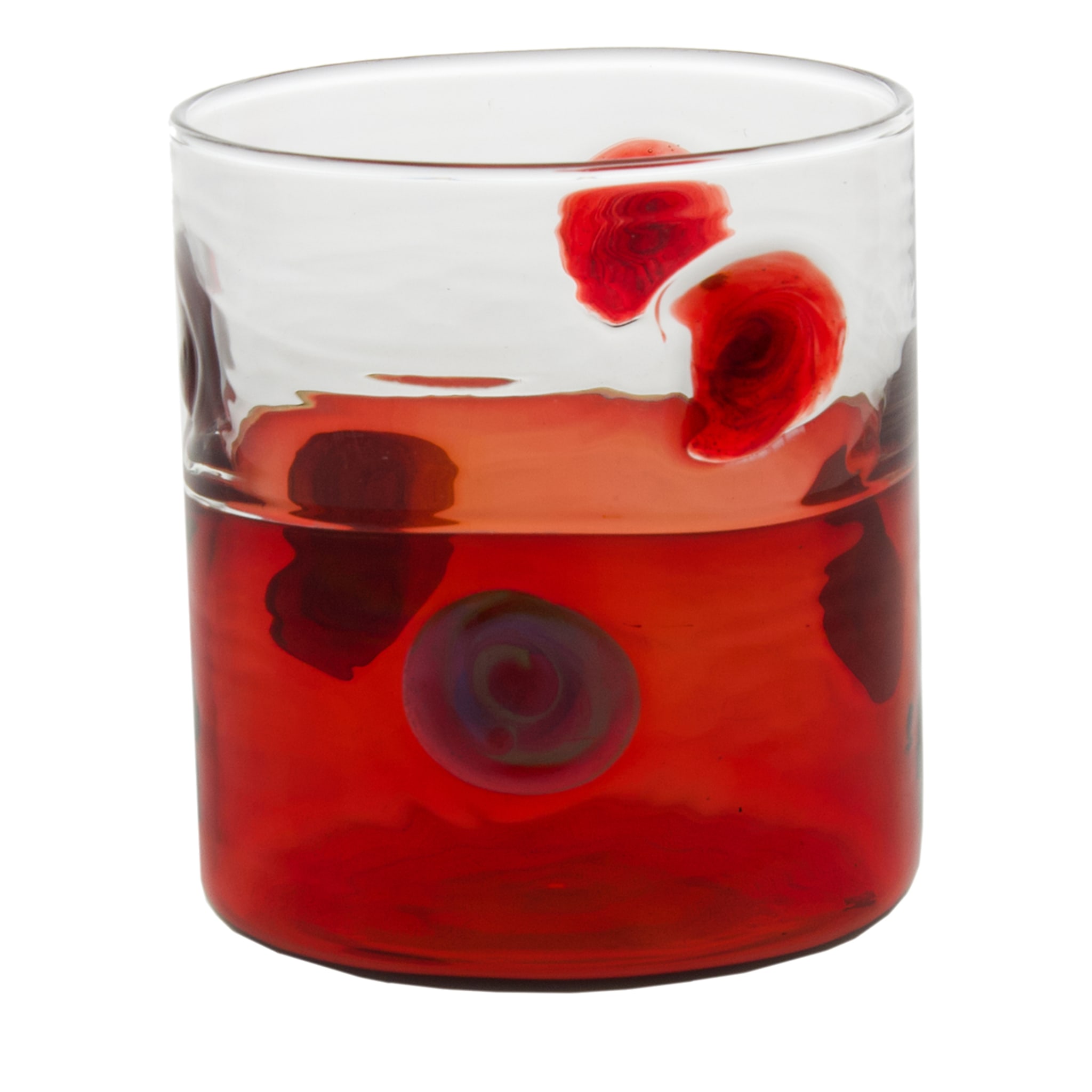 Bicchiere Mezzo & Mezzo Bolle Rosso Vetro - Vista principale
