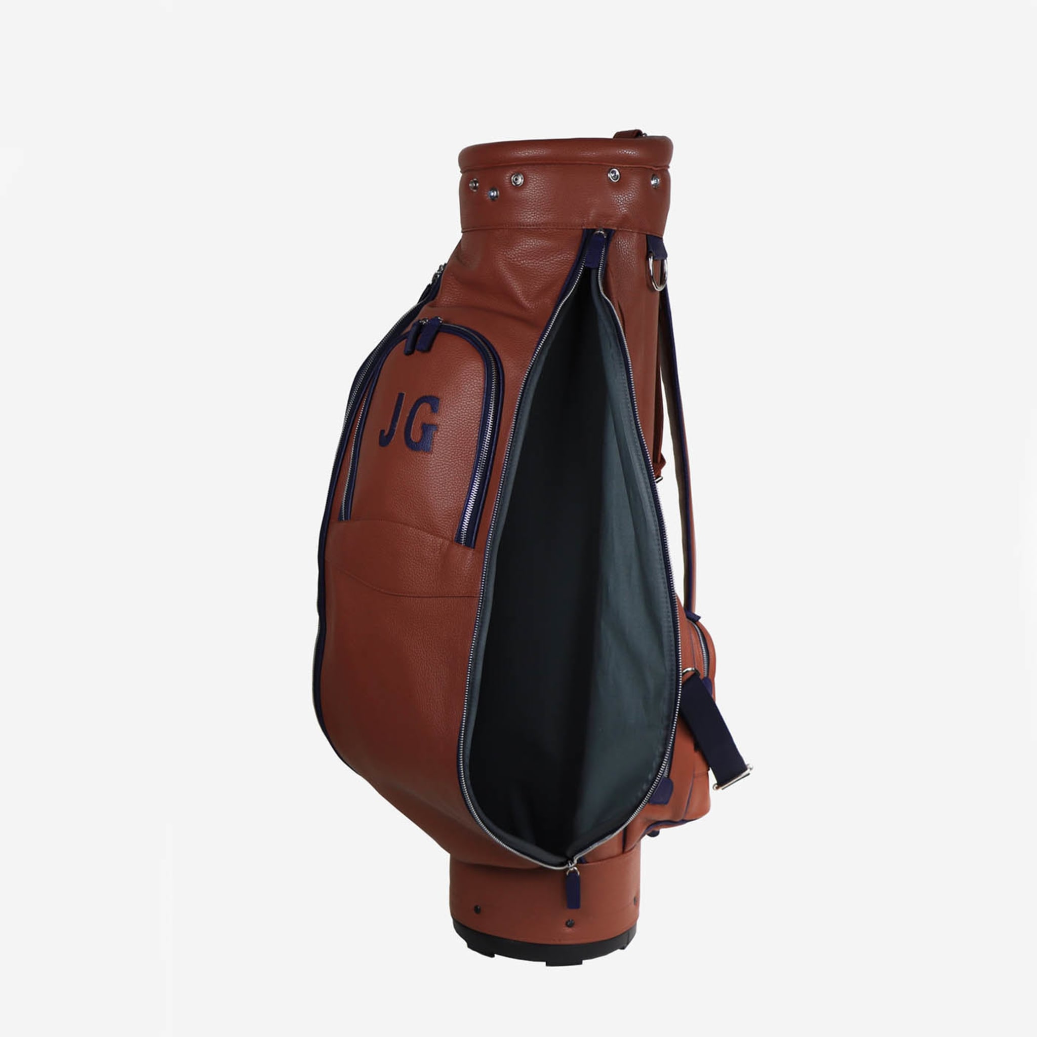 Bolsa de golf Imperiale de piel marrón y azul - Vista alternativa 4