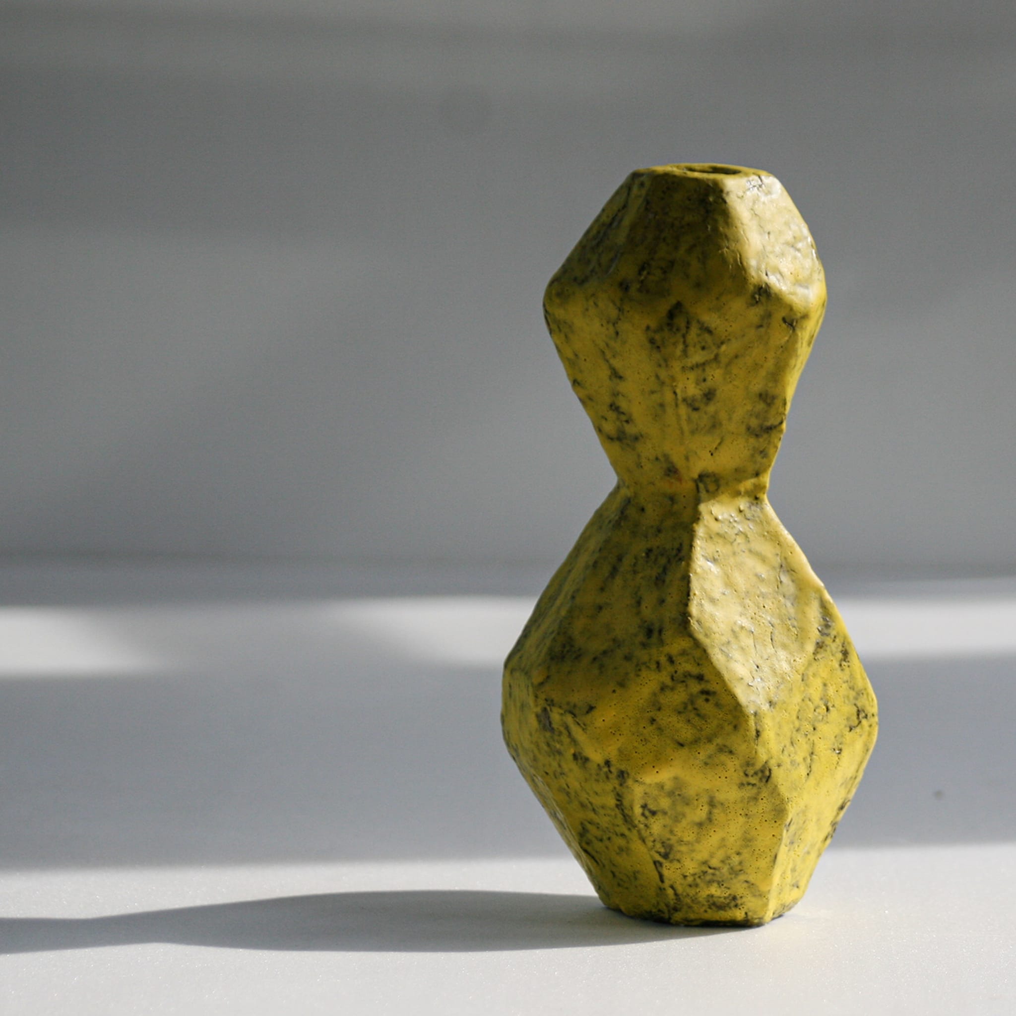 Geometric-Style Asymmetrical Yellow Vase - Alternative view 4