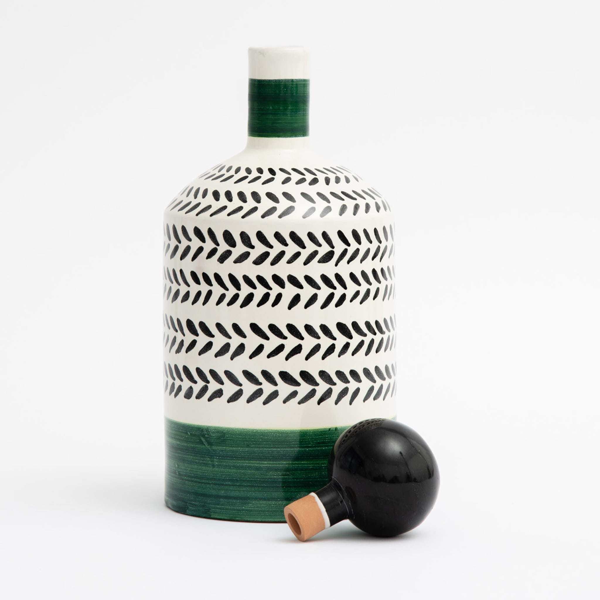 Virgo Decorative Green Bottle with Lid - Alternative view 1