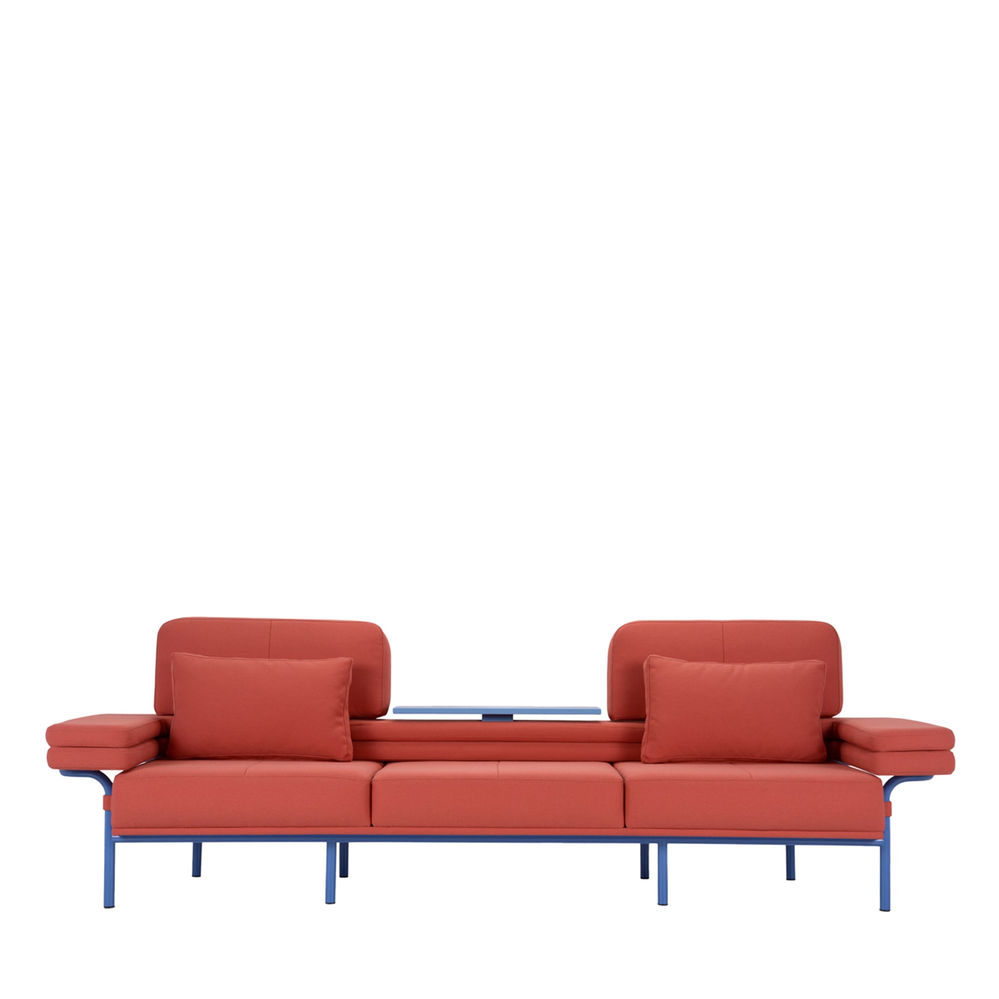 Leo 3-Seater Red & Blue Sofa with Top by Daria Zinovatnaya - Main view