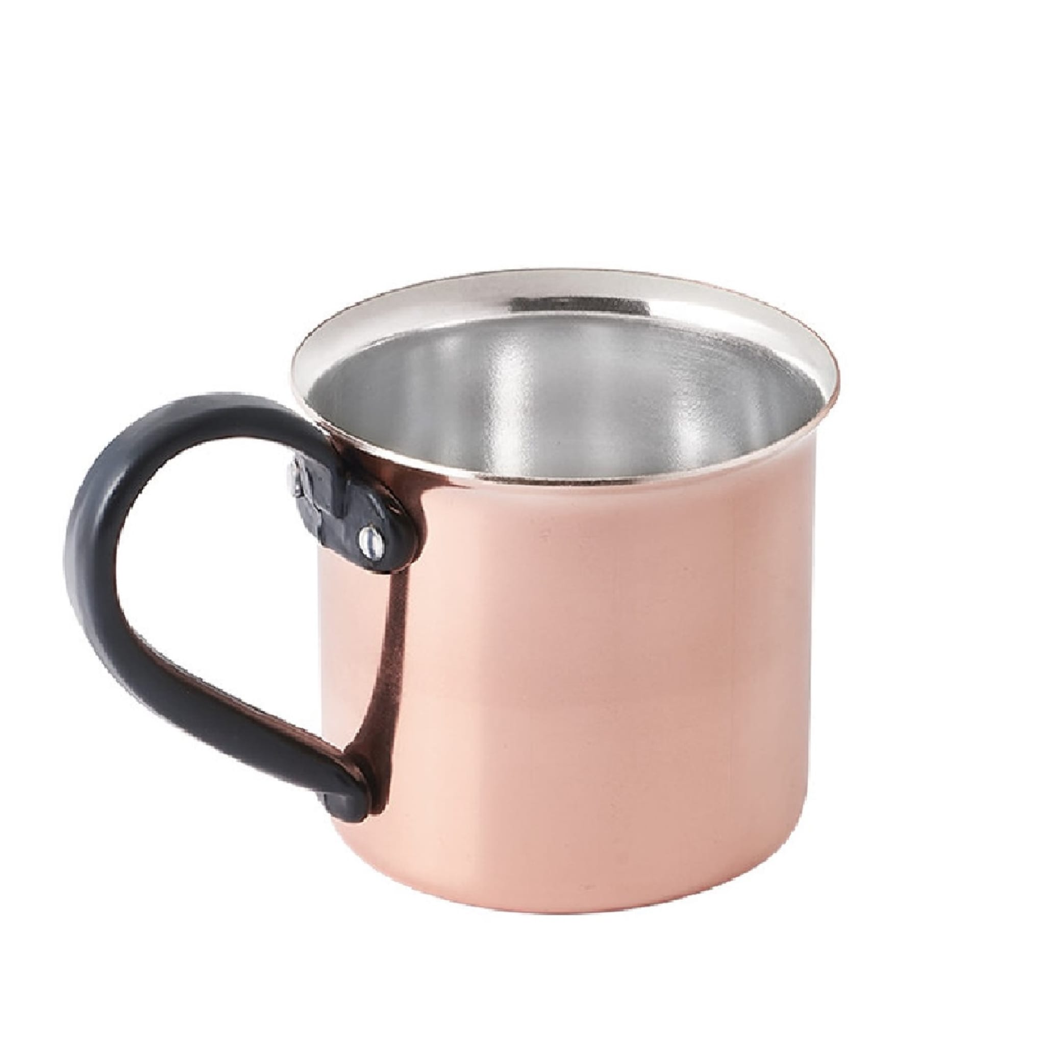 Set of 2 Copper Mugs with Black Handles - Main view