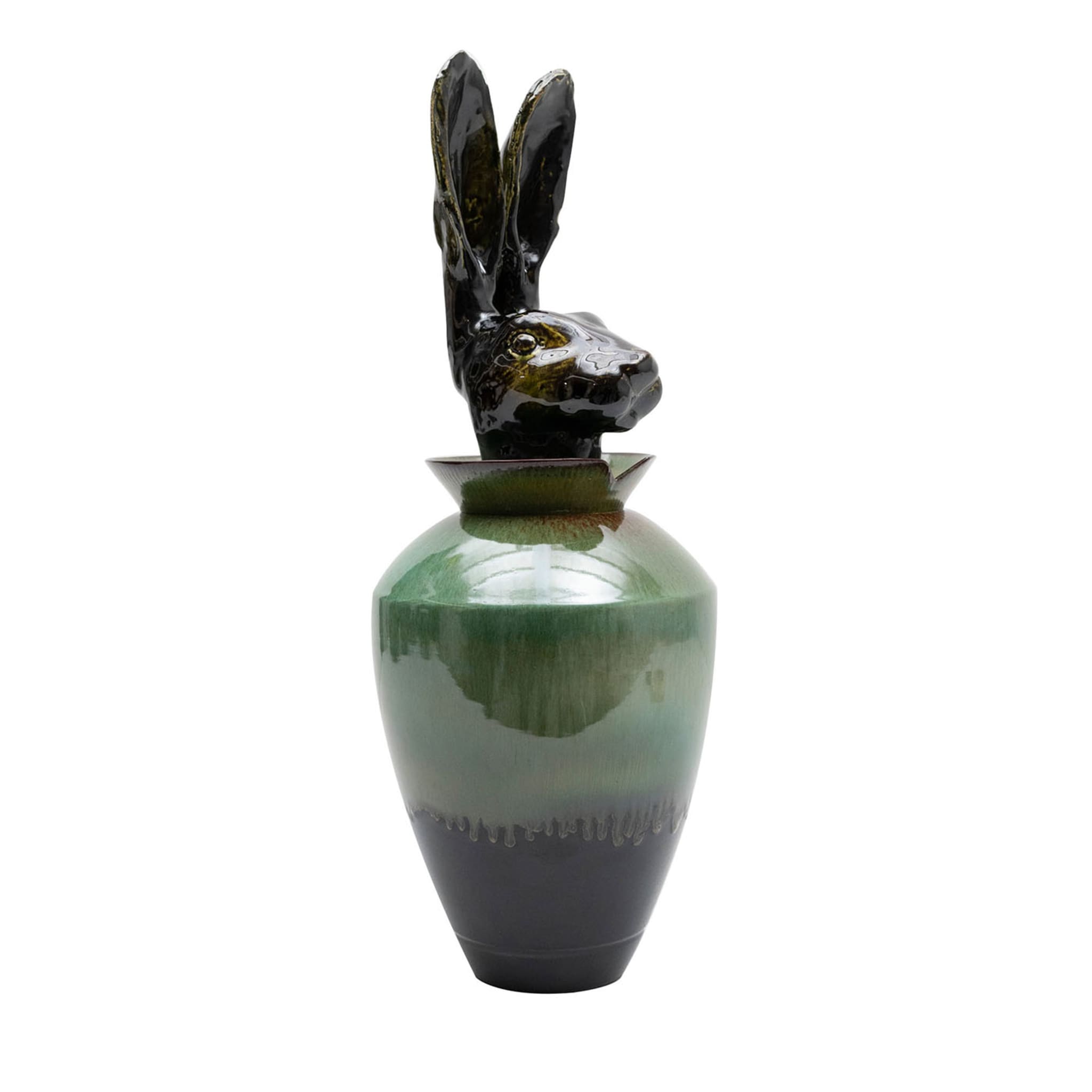 Canopo Lepre Schwarz &amp; Grün Vase #3 - Hauptansicht