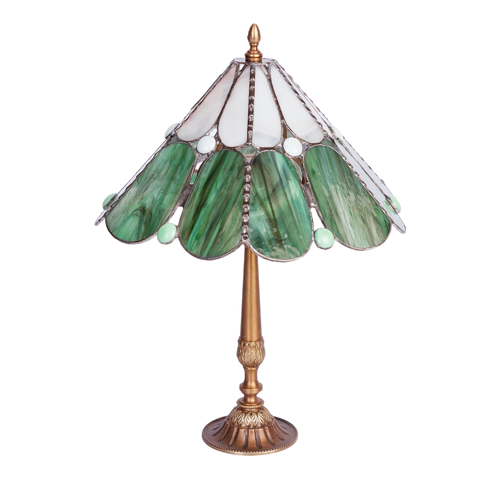 Tiffany Preziosa Lampe de table en verre vert et blanc - Vue principale