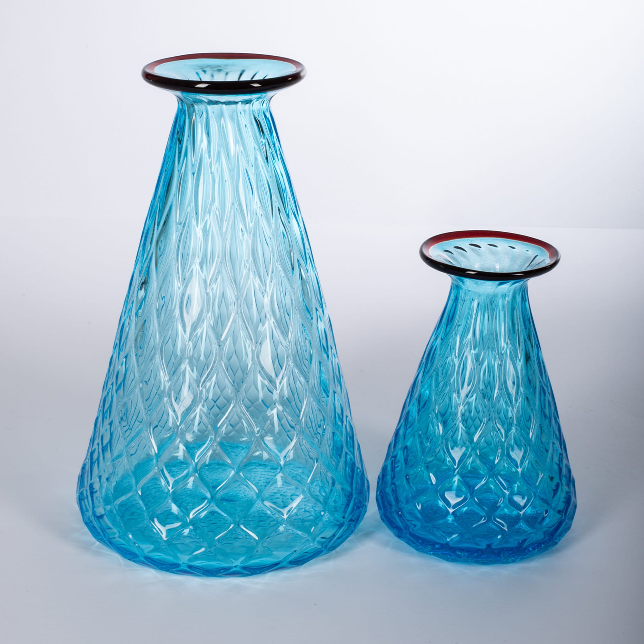 Acqua Mare Balloton Set of 2 Conical Azure Vases - Alternative view 1