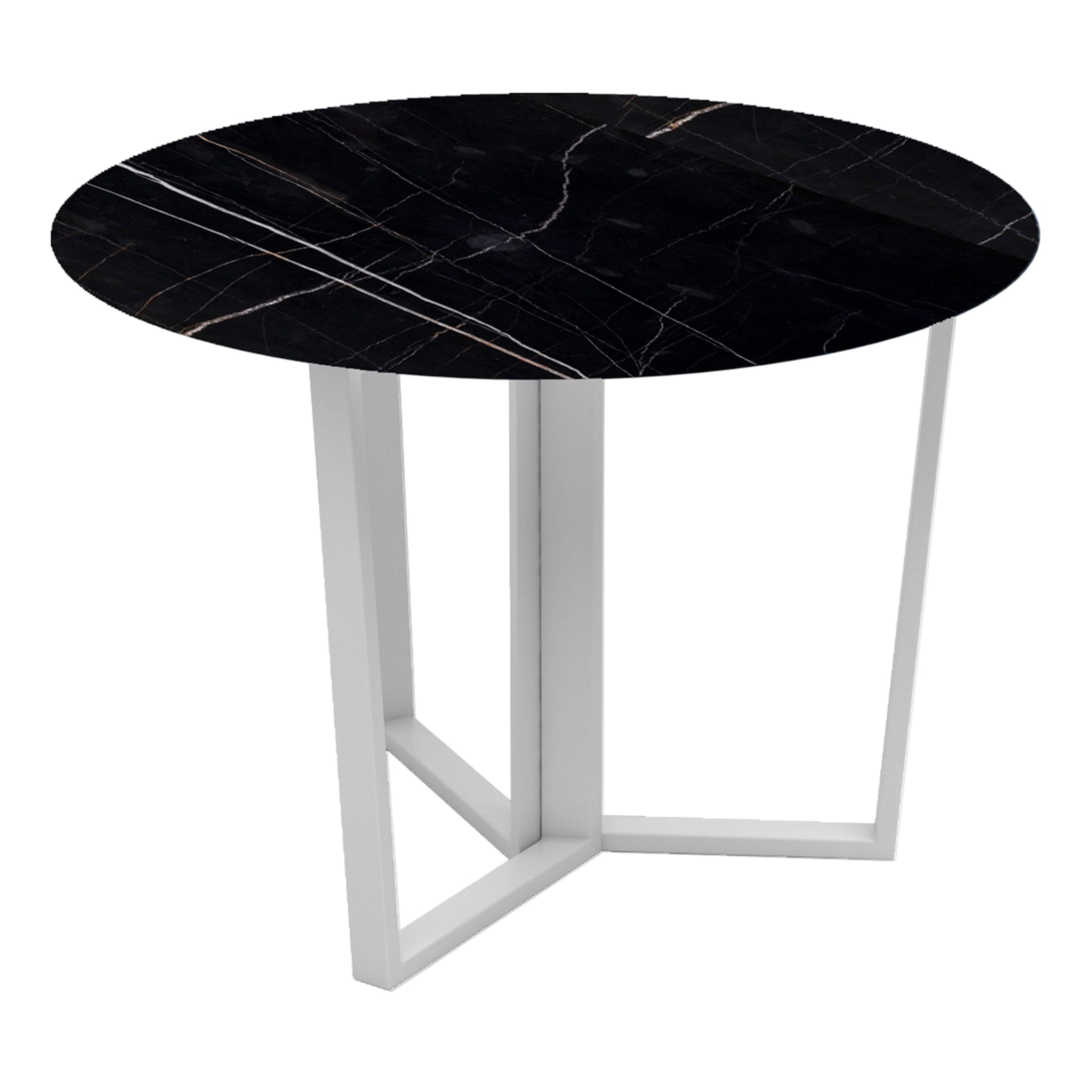Table ronde en métal blanc et noir Sahara - Vue principale