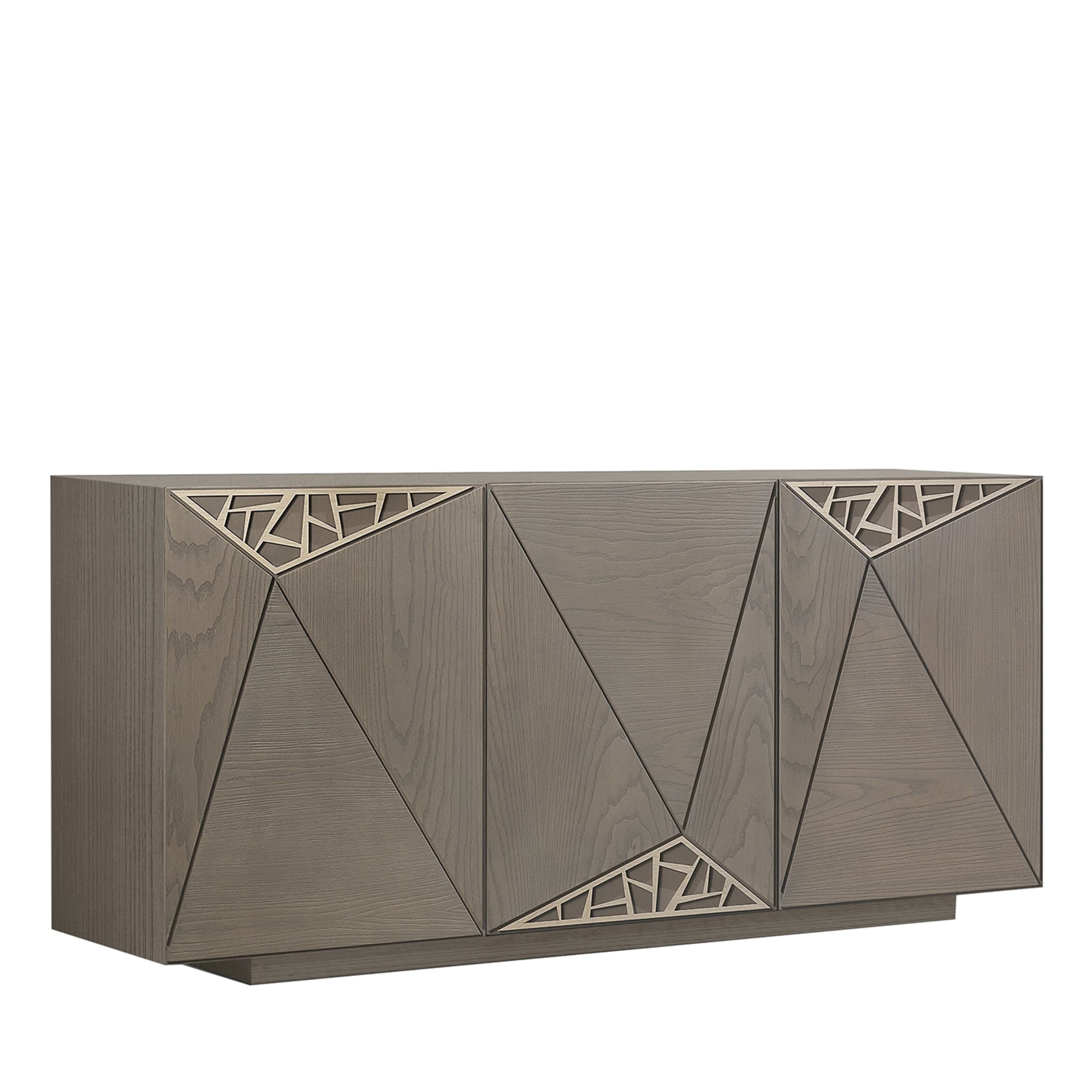 Geometric-Style 3-Door Sideboard with Fretwork - Main view
