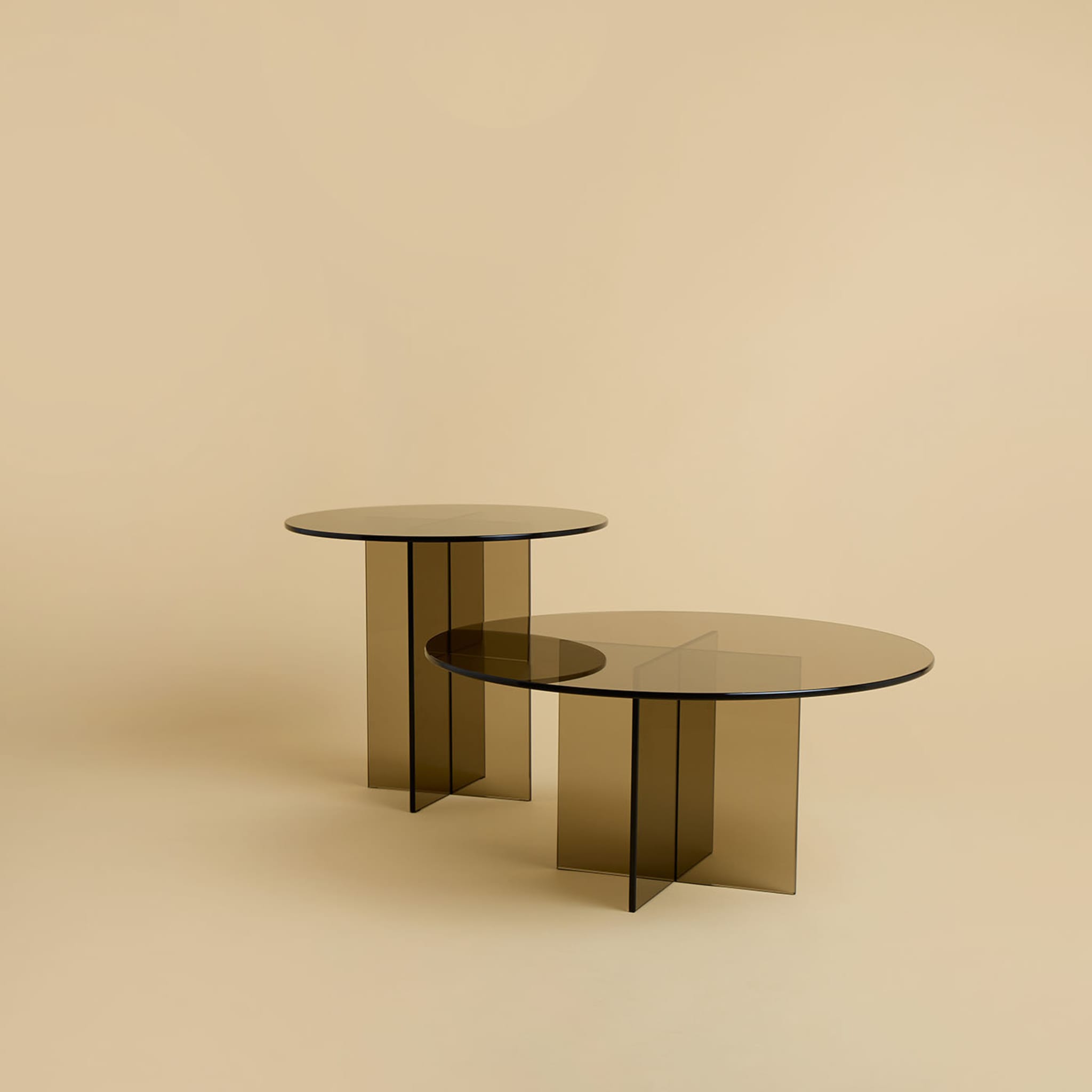 Tavolino in vetro bronzato Aka - Vista alternativa 3