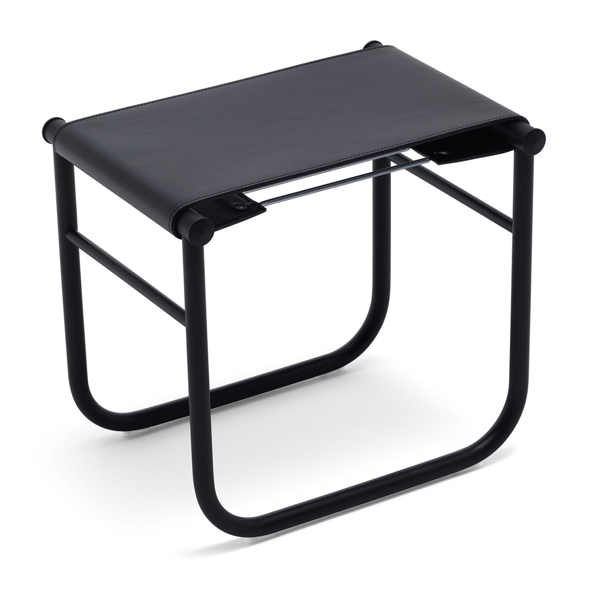 9 Tabouret By Charlotte Perriand - Black Leather - Alternative view 1