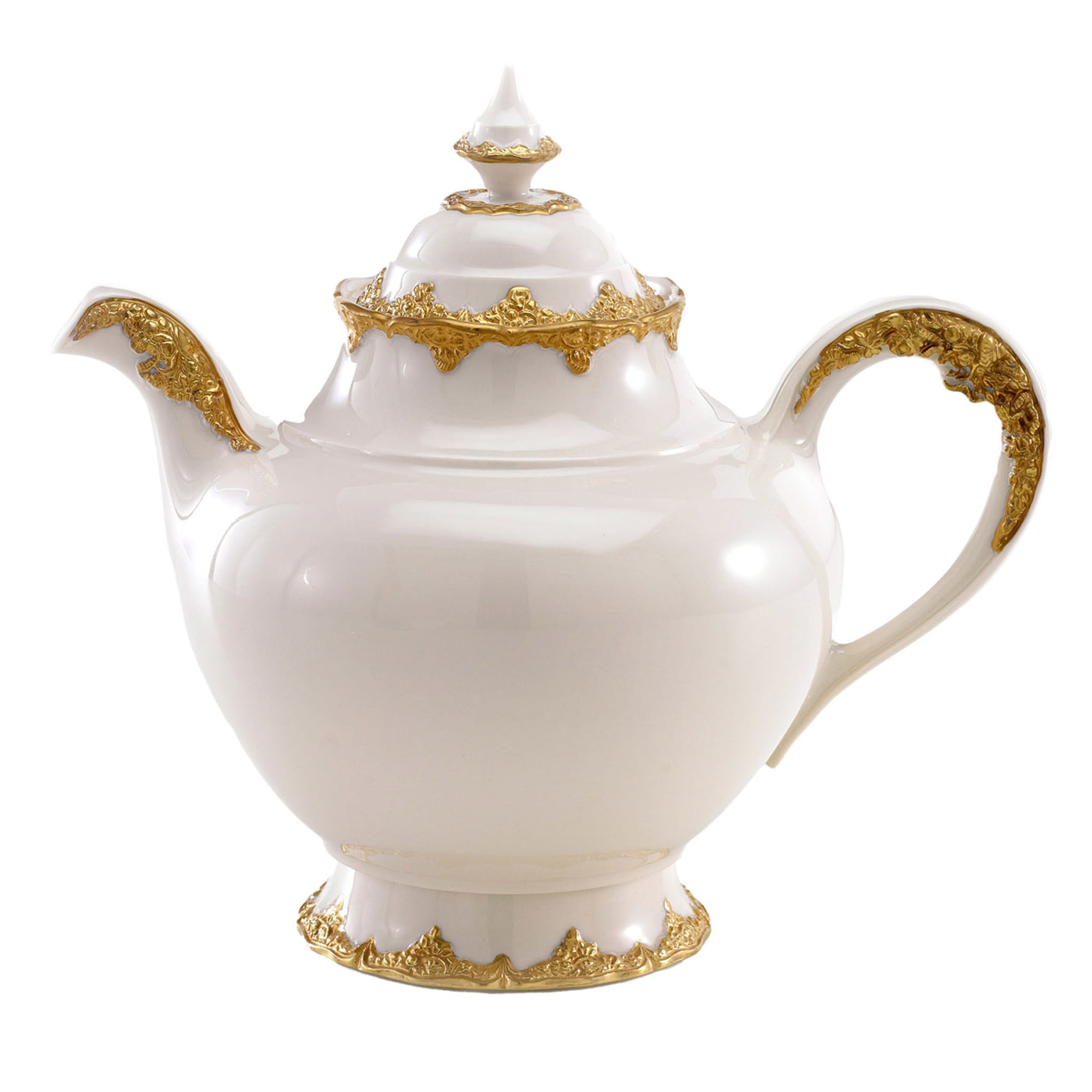 Irene White & Gold Tea Pot - Main view