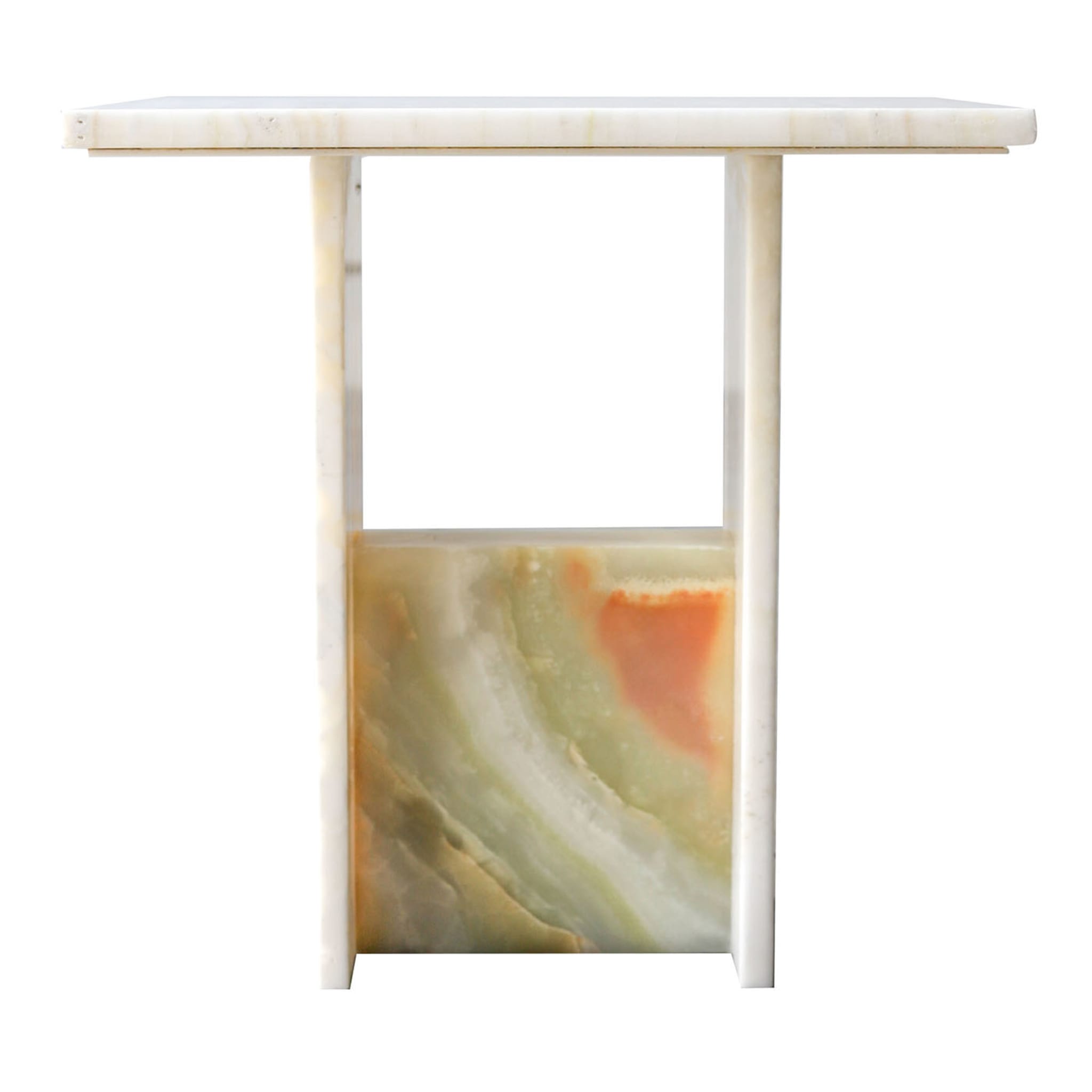 Table d'appoint en marbre onyx ivoire - Vue principale