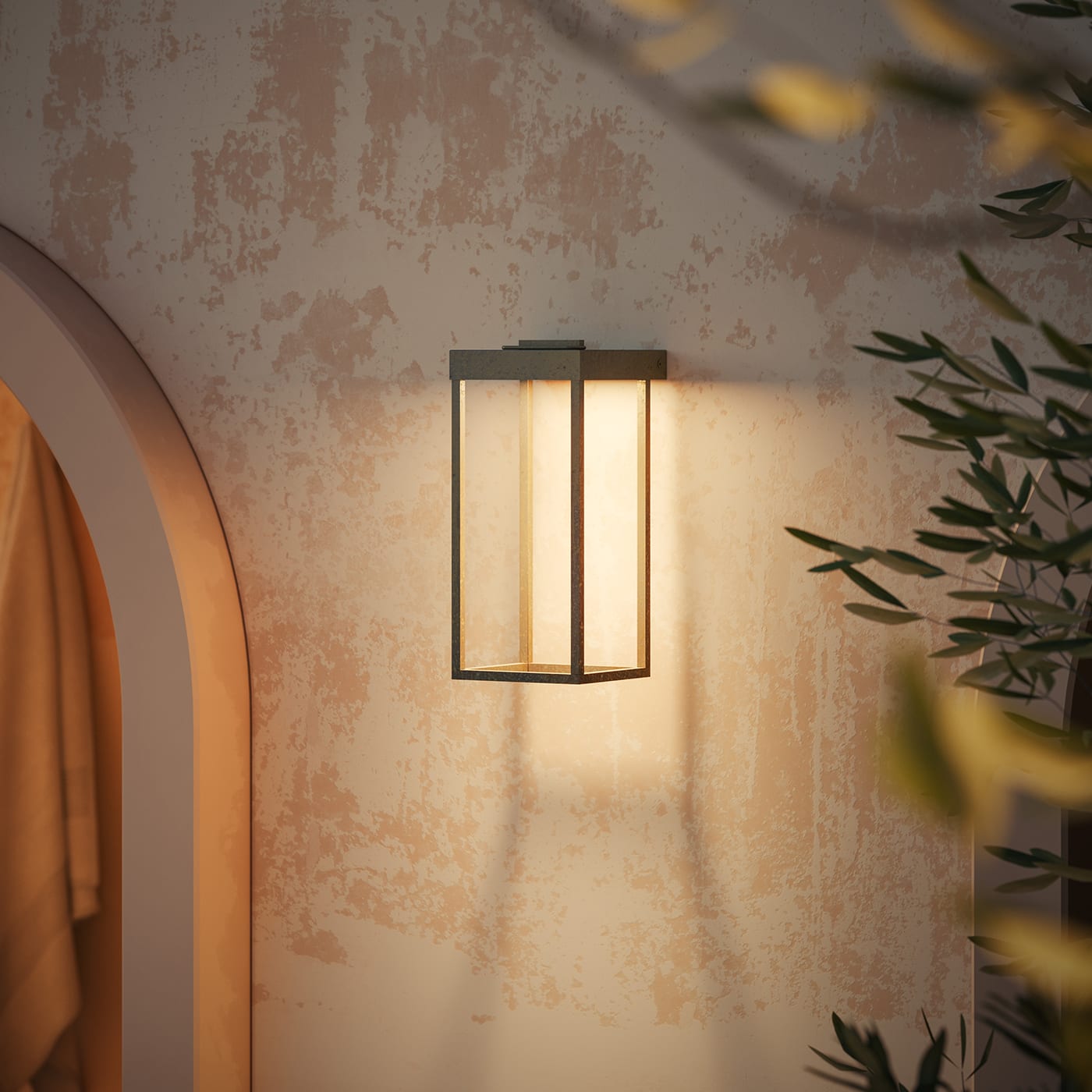Lanterne Slim Brass Outdoor Wall Lamp
