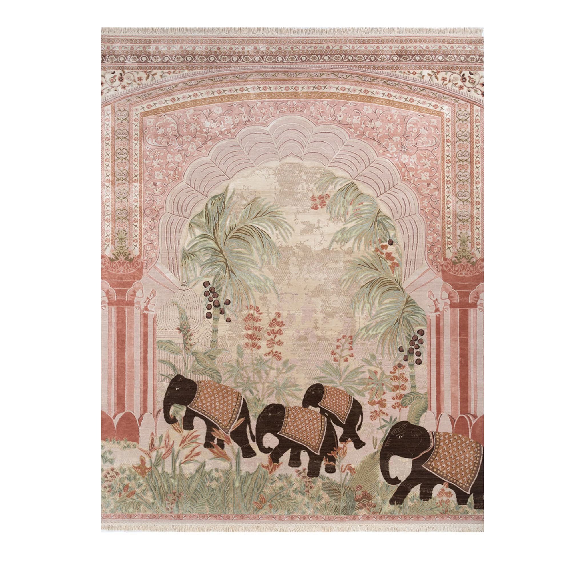 Inde Rose Clay Hand Knotted Rug - Main view