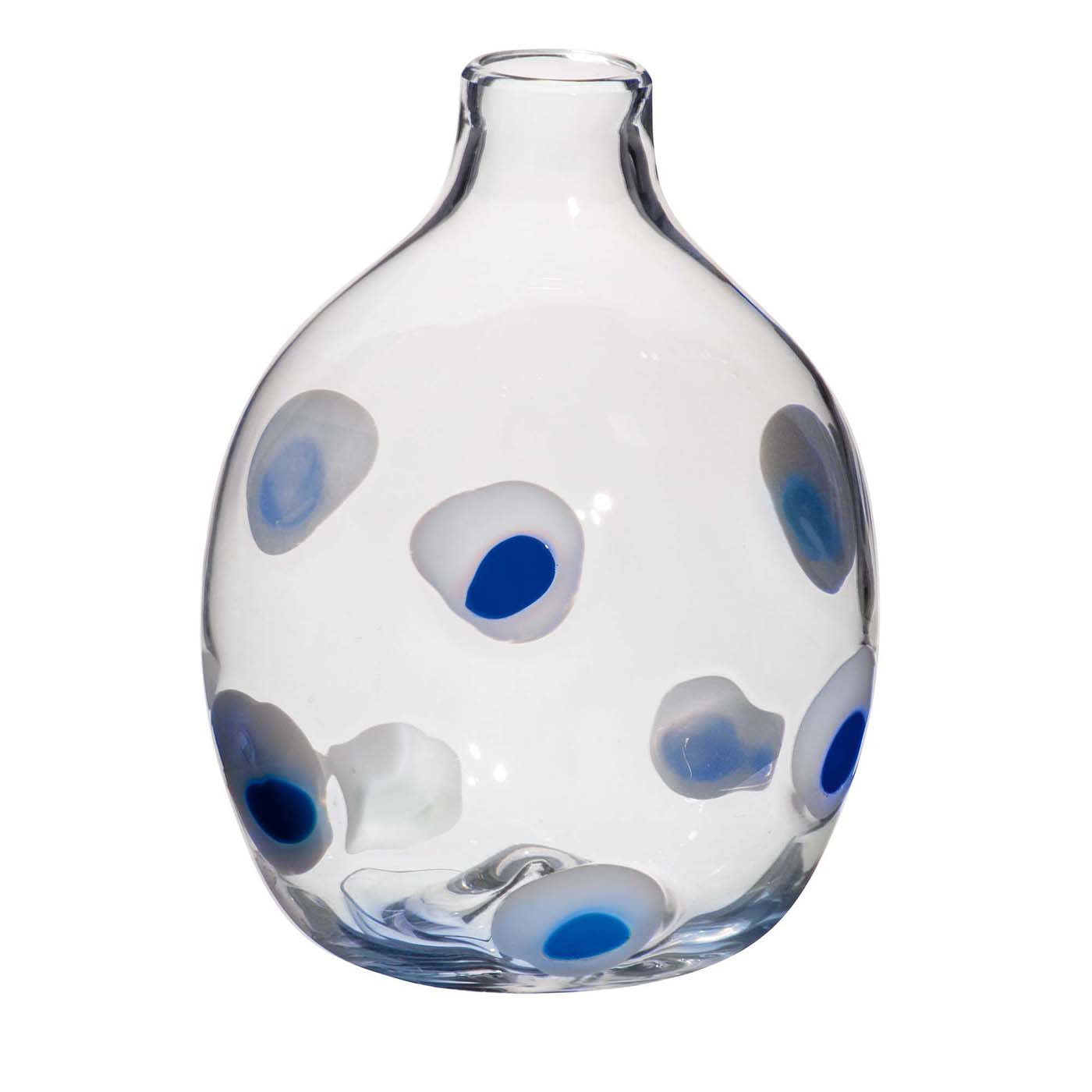 Singleflower Blue and White Dots Vase by Carlo Moretti - Carlo Moretti