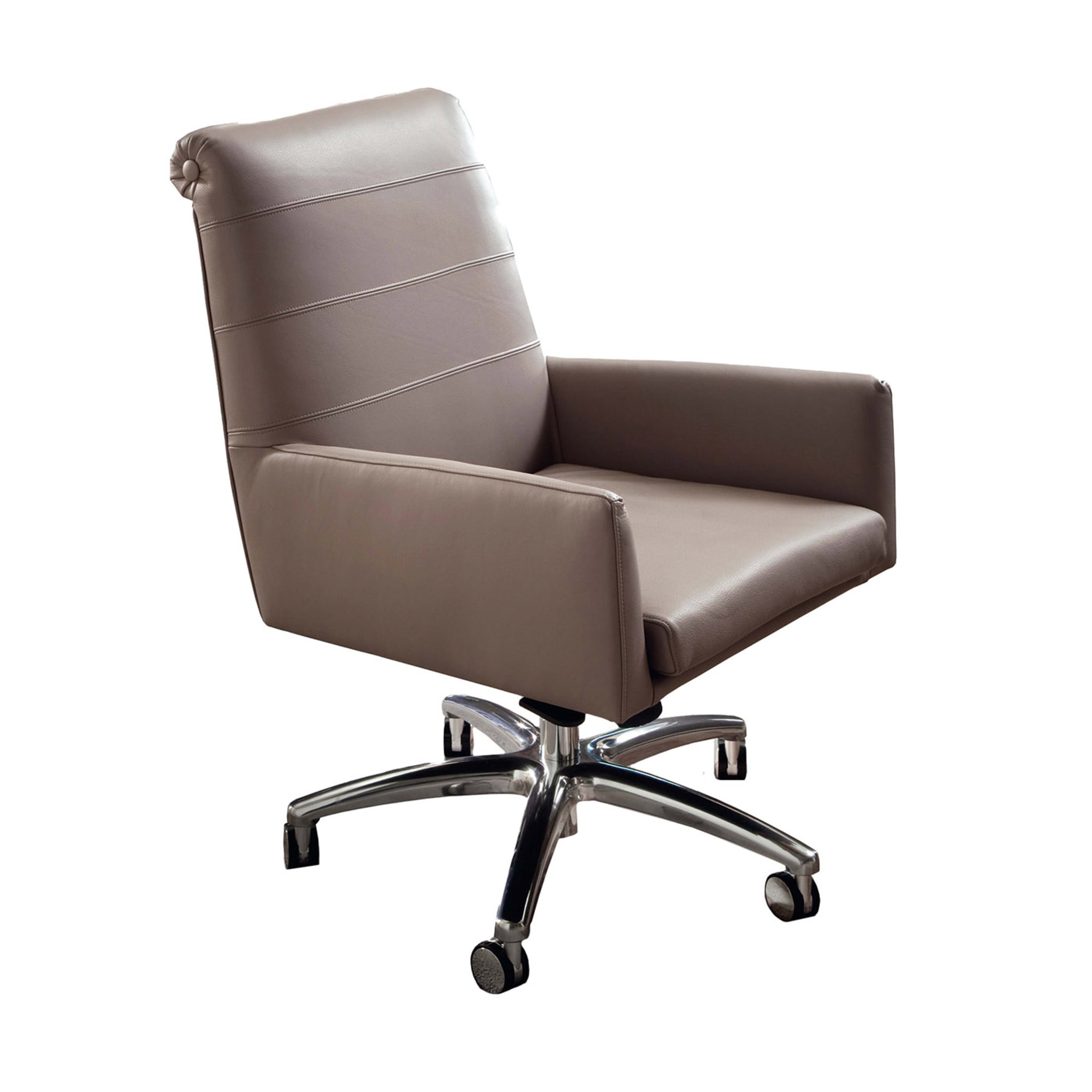 Guest Gray Leather Office Chair - Main view