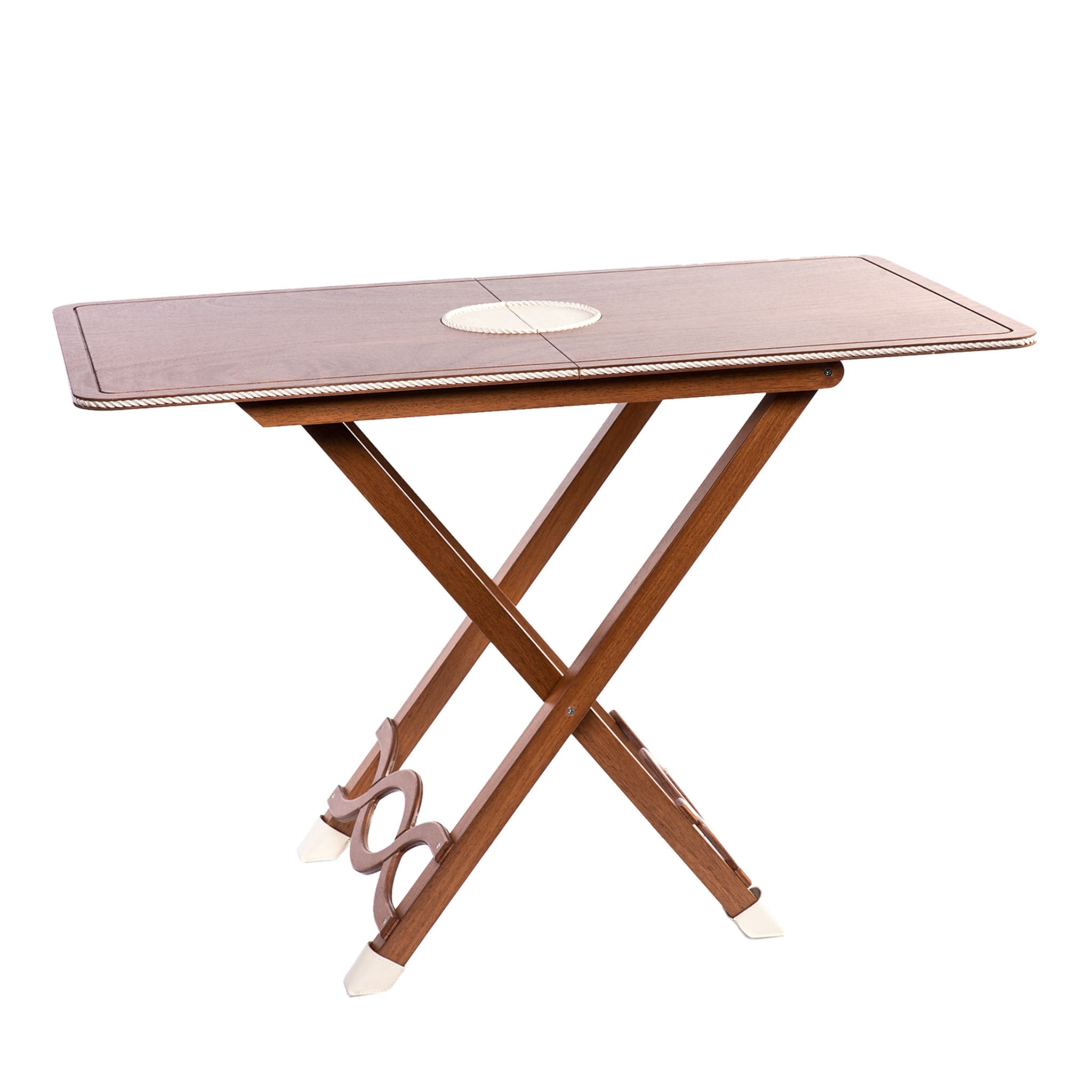 Rectangular Bistro Table with Case and Cream Rope - Main view