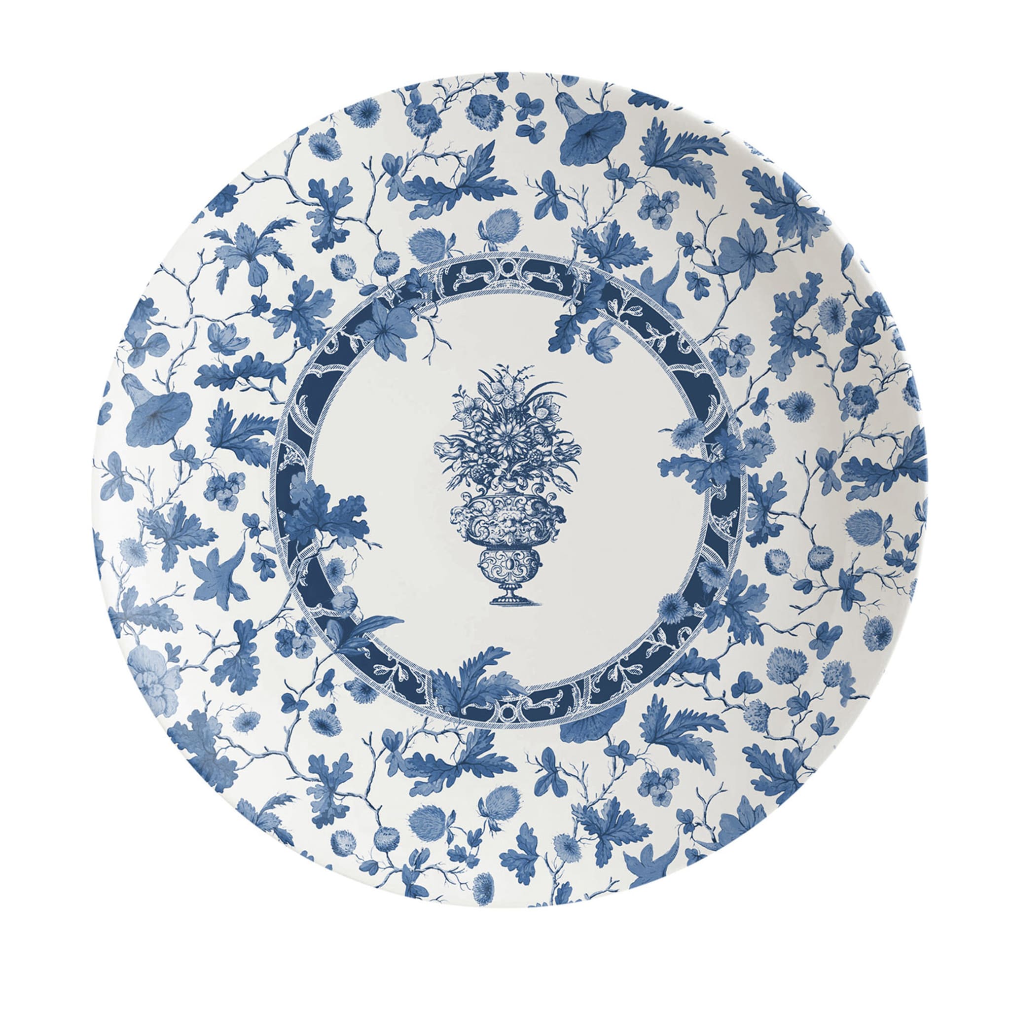 Garden Of Eden Porcelain Dinner Plate With Blue Decoration #4 - Main view