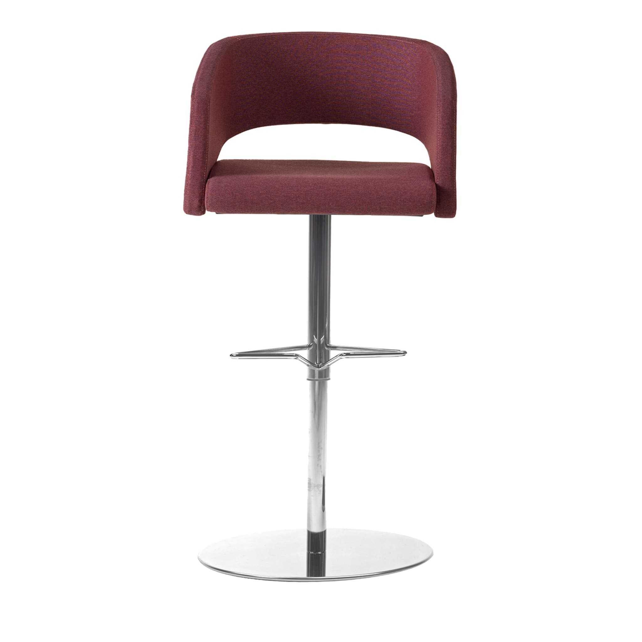 Major B Burgundy Bar Stool with Round Base - Main view