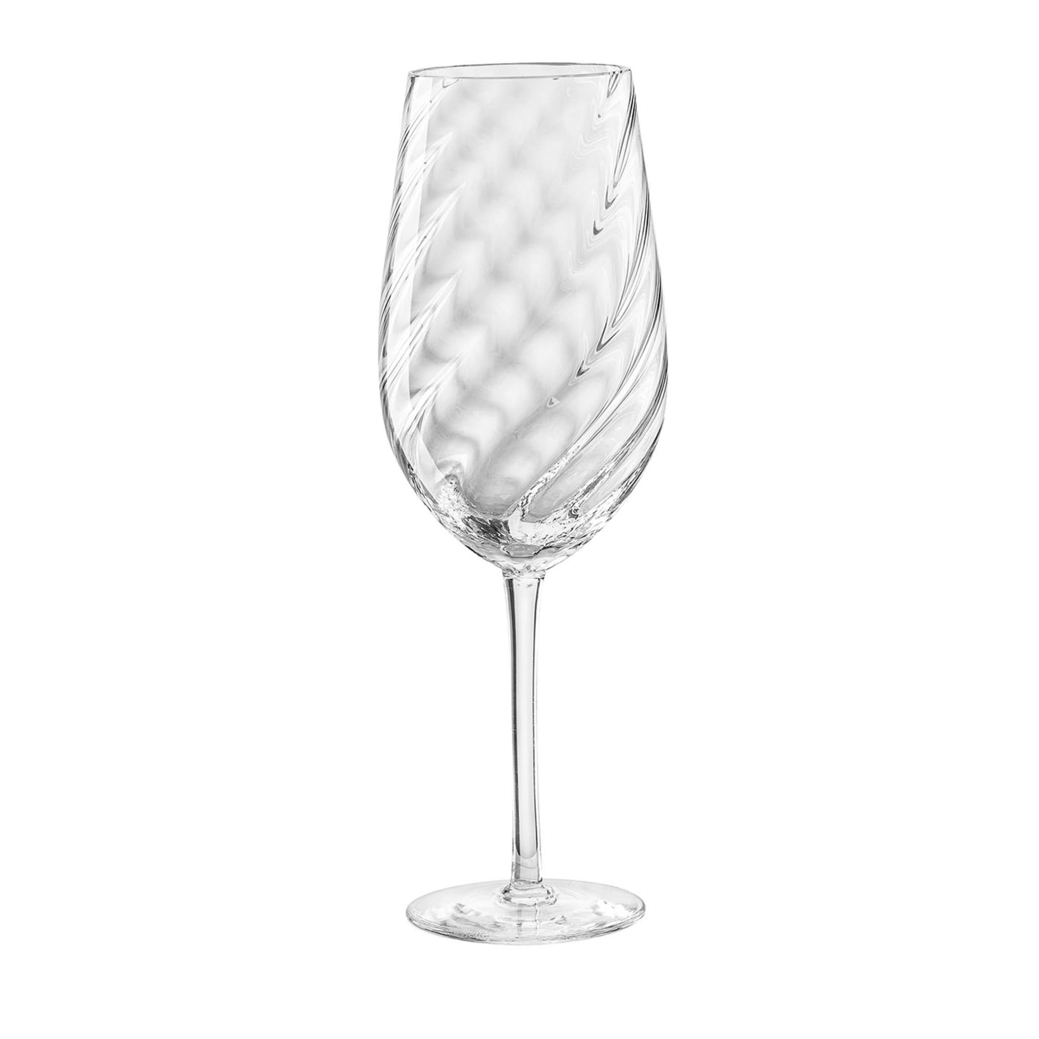 Tolomeo Ottico Torsé Transparent White Wine Glass - Main view