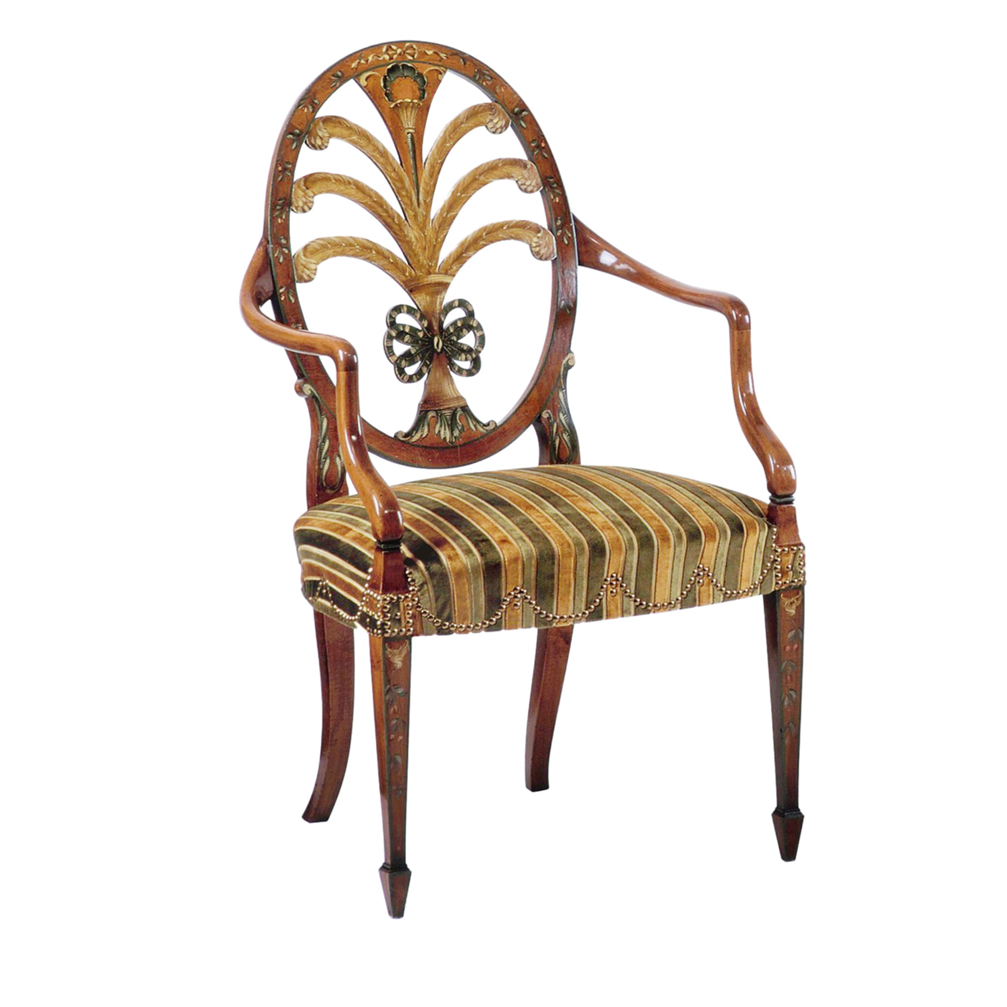 Chaise polychrome rayée de style Prince de Galles - Vue principale