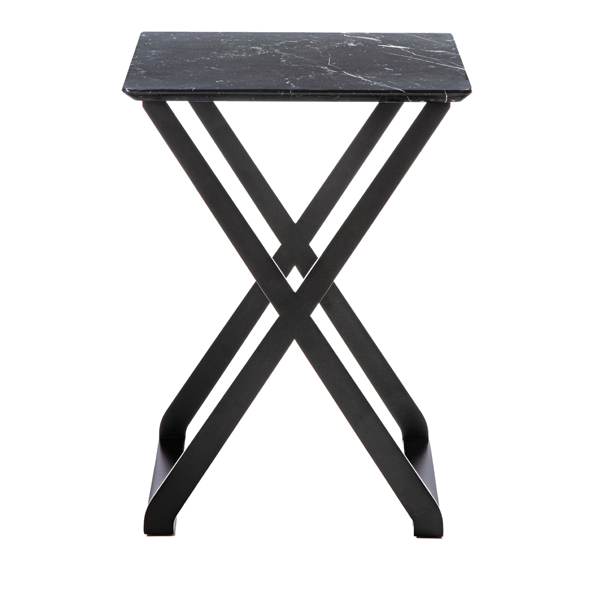 Crossover Marquinia marble side table - Main view