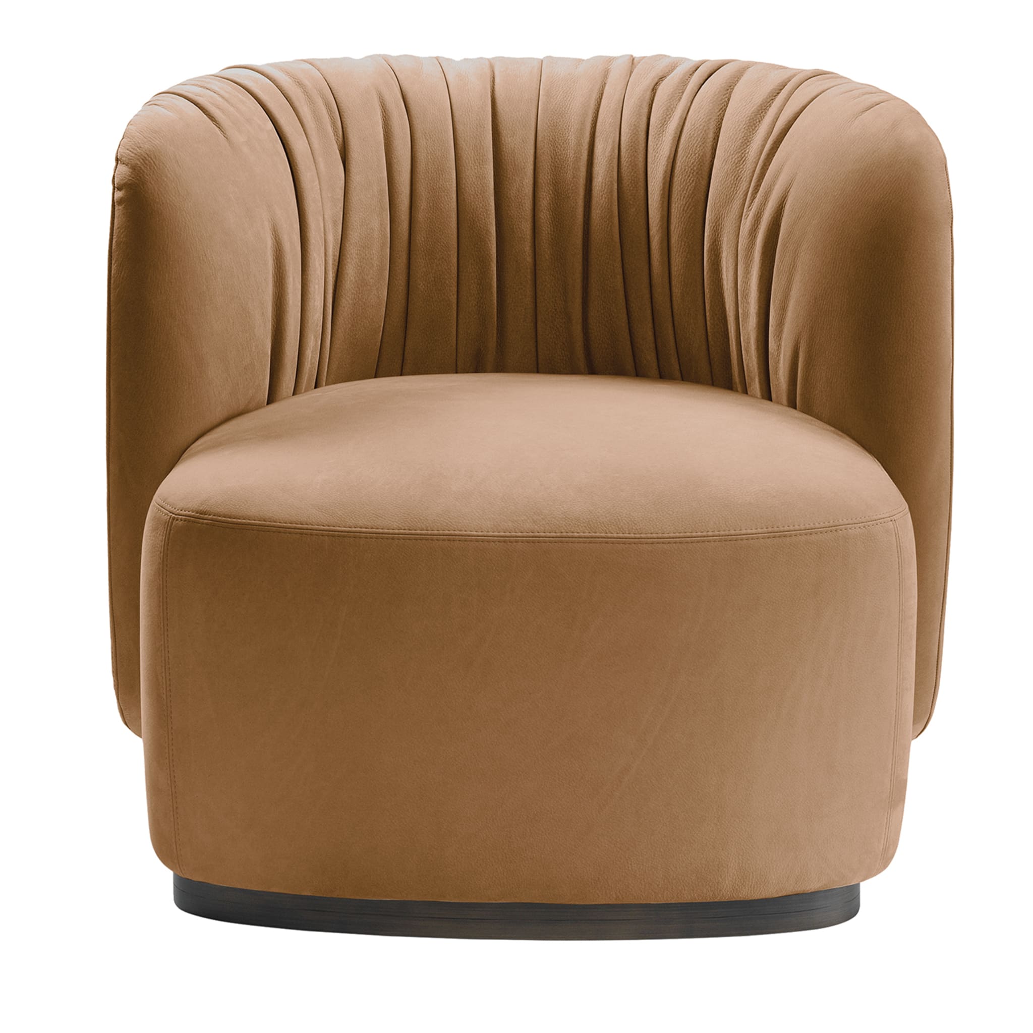 Sipario Light-Brown Armchair by Lorenza Bozzoli - Main view