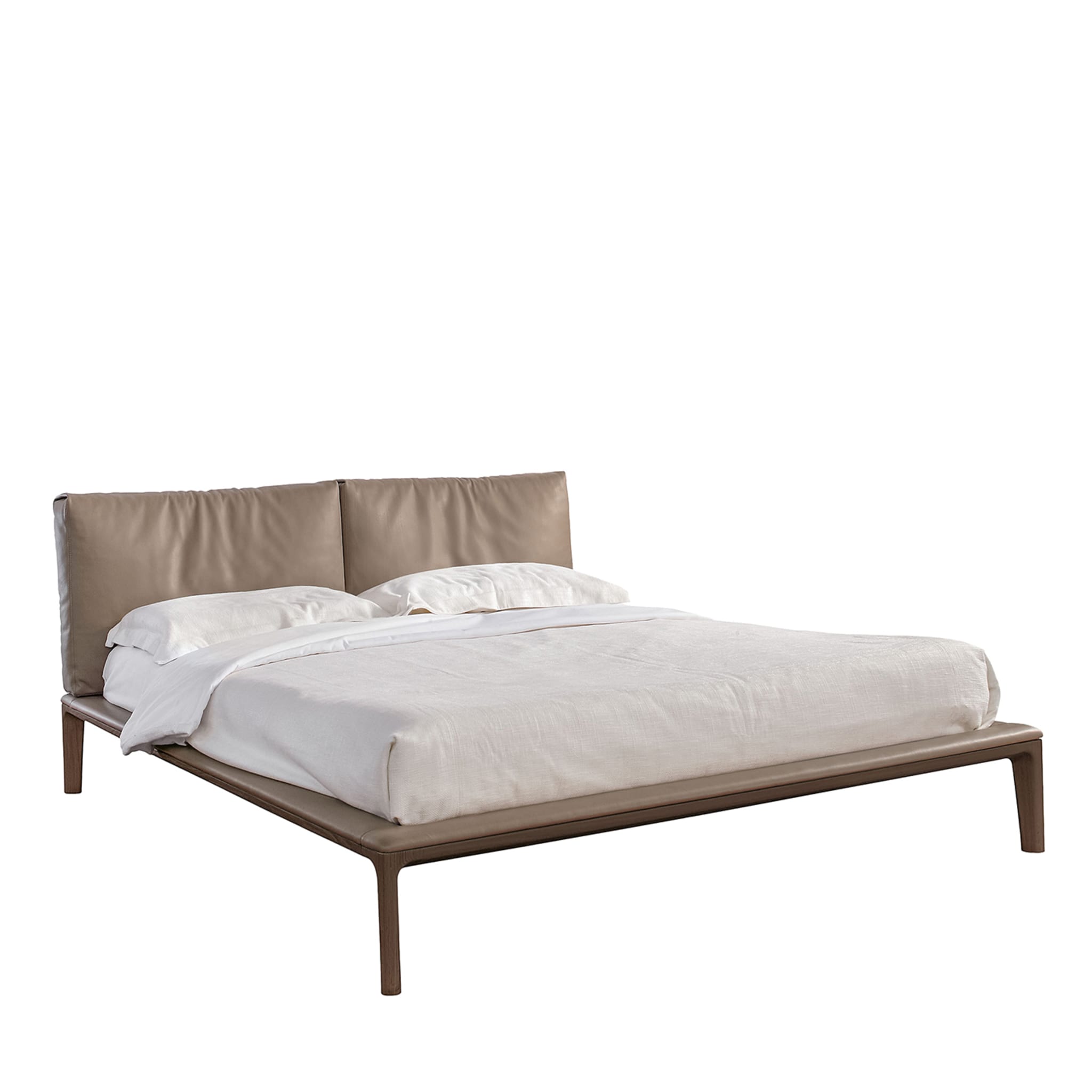 Join Taupe-Leather Double Bed by Giuseppe Bavuso - Main view