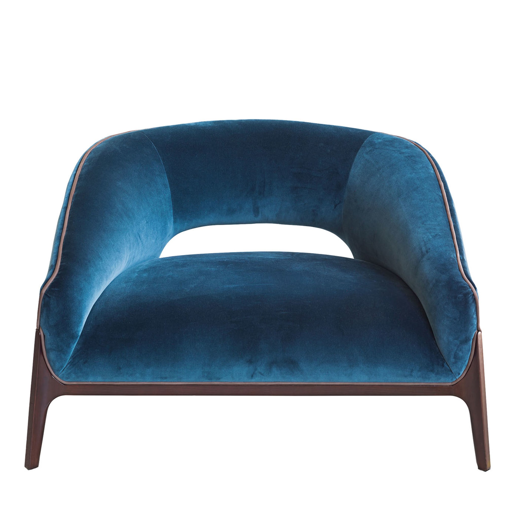 Blue Velvet Lounge Chair - Main view