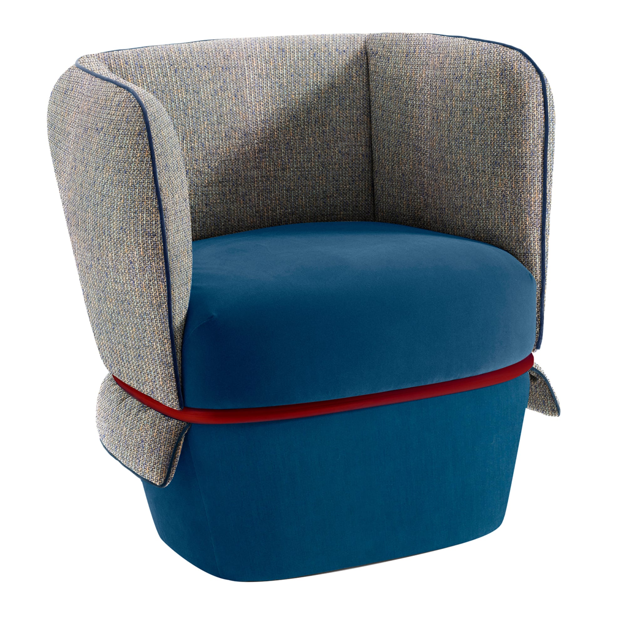 Blauer und grauer Chemise-Sessel von Studio LI_DO - Hauptansicht