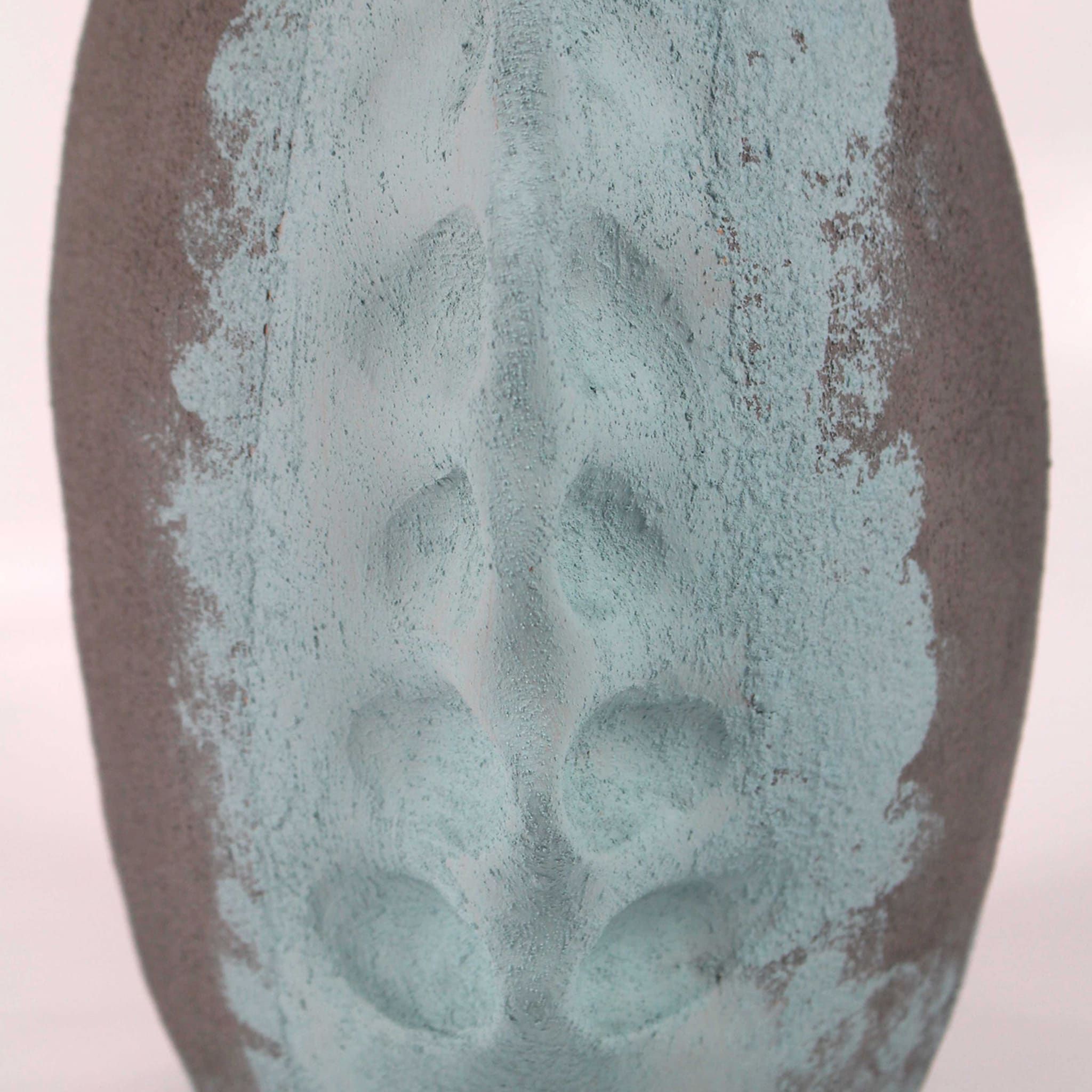 Almond-Shaped Azure & Gray Vase 20 by Mascia Meccani - Alternative view 2