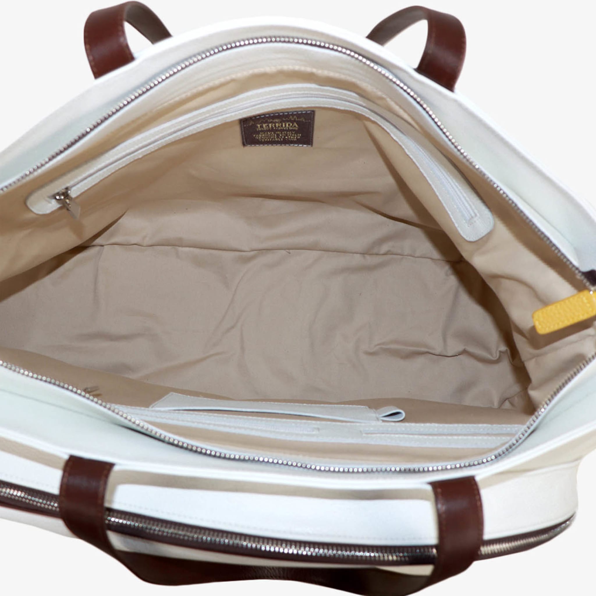 Sport White/Yellow/Brown Bag with Tennis-Racket-Shaped Pocket - Alternative view 5
