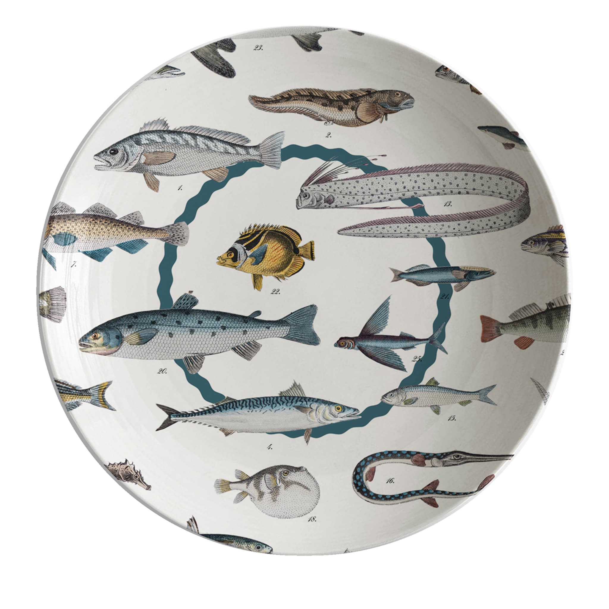 Cabinet De Curiosités Porcelain Soup Plate With Fishes - Main view