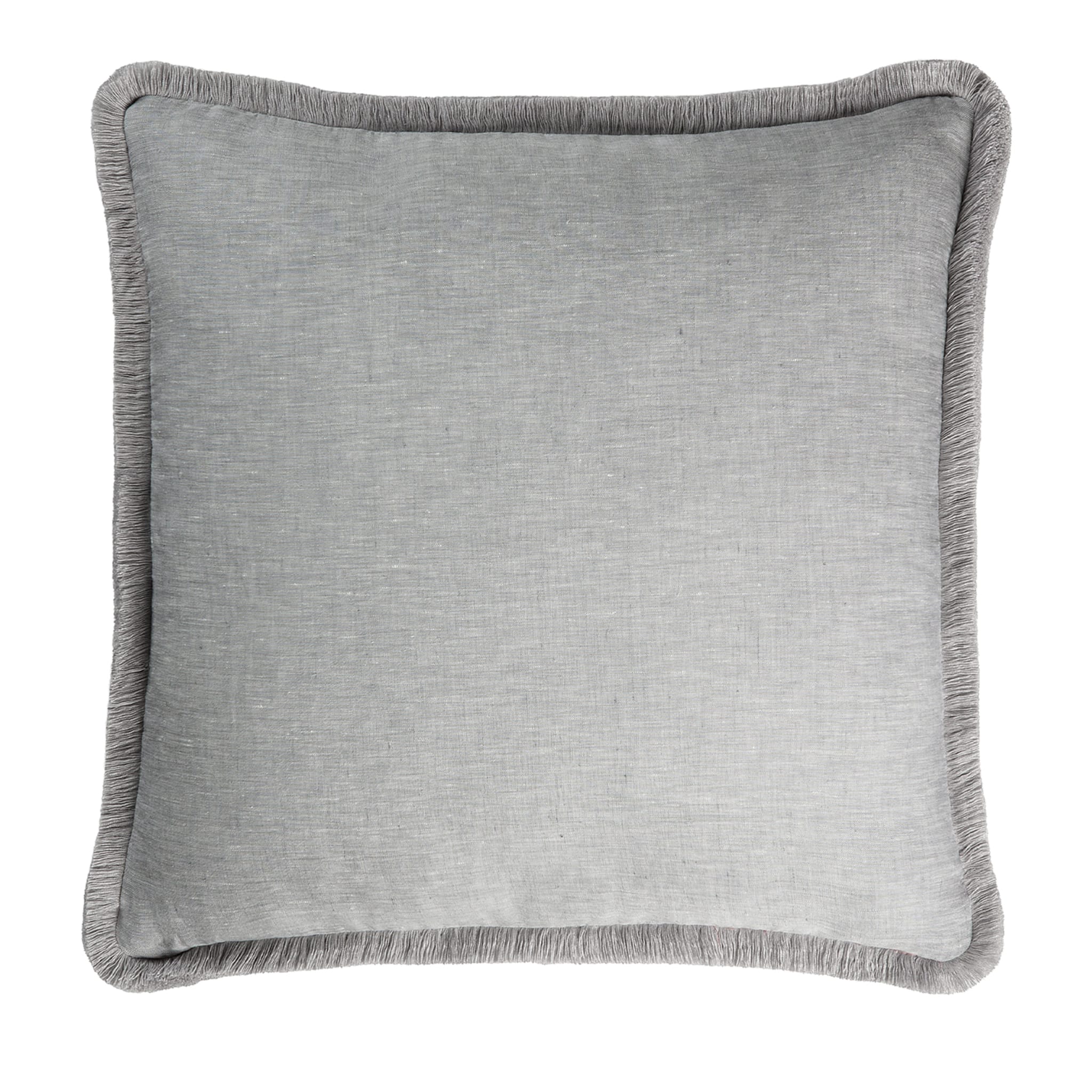 Gray Happy Linen Cushion - Main view