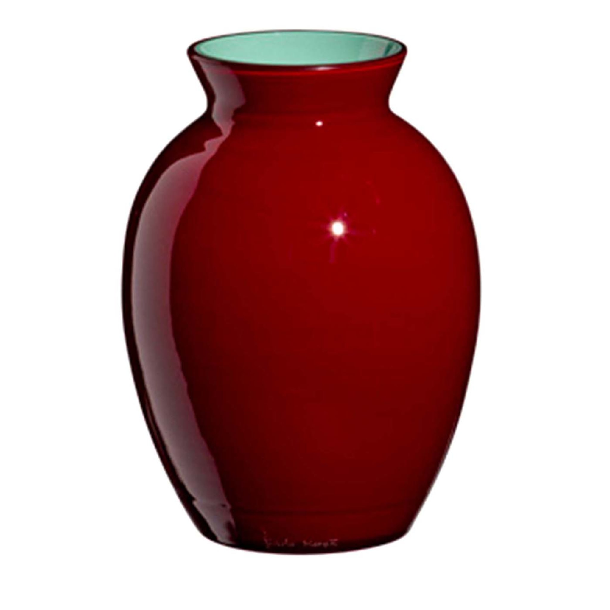 Lopas Extra-Small Red and Turquoise Vase by Carlo Moretti - Main view