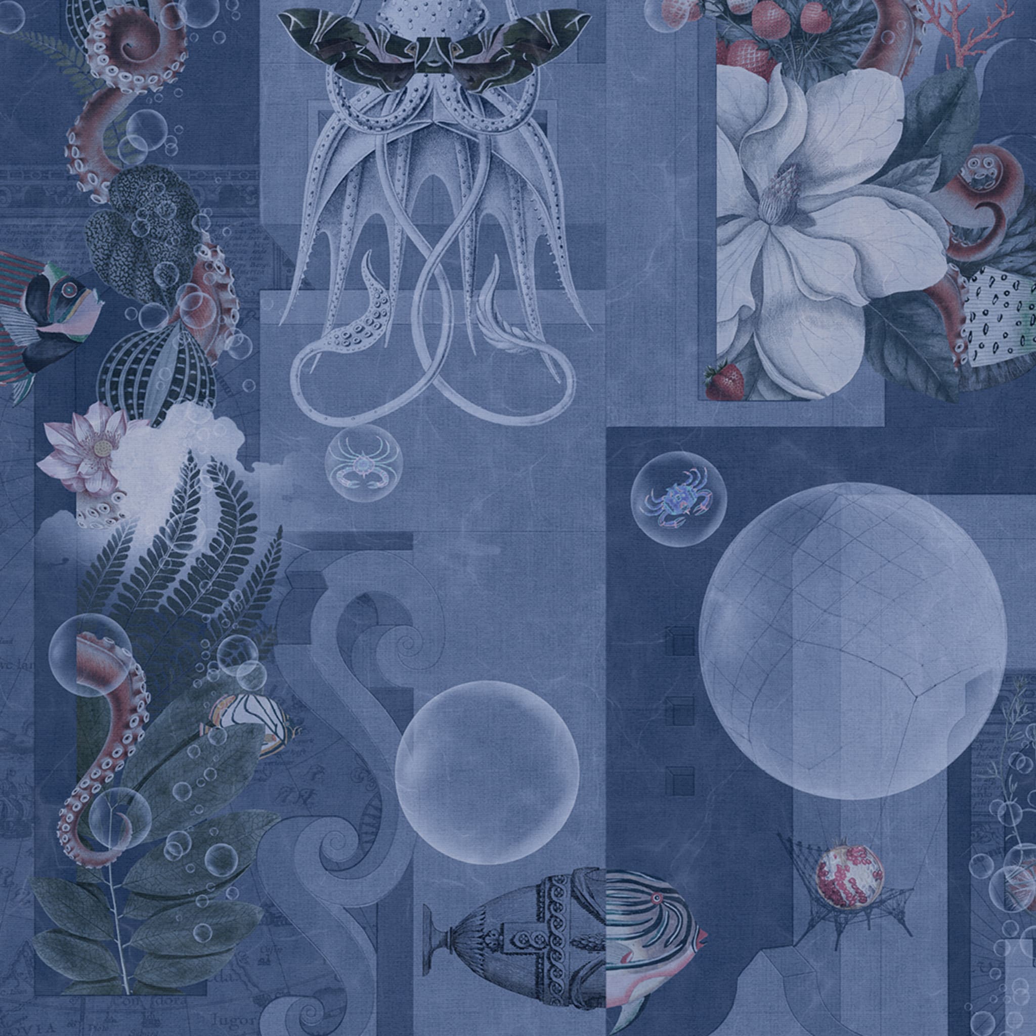 Garden of Dreams Navy Wallpaper  - Alternative view 1