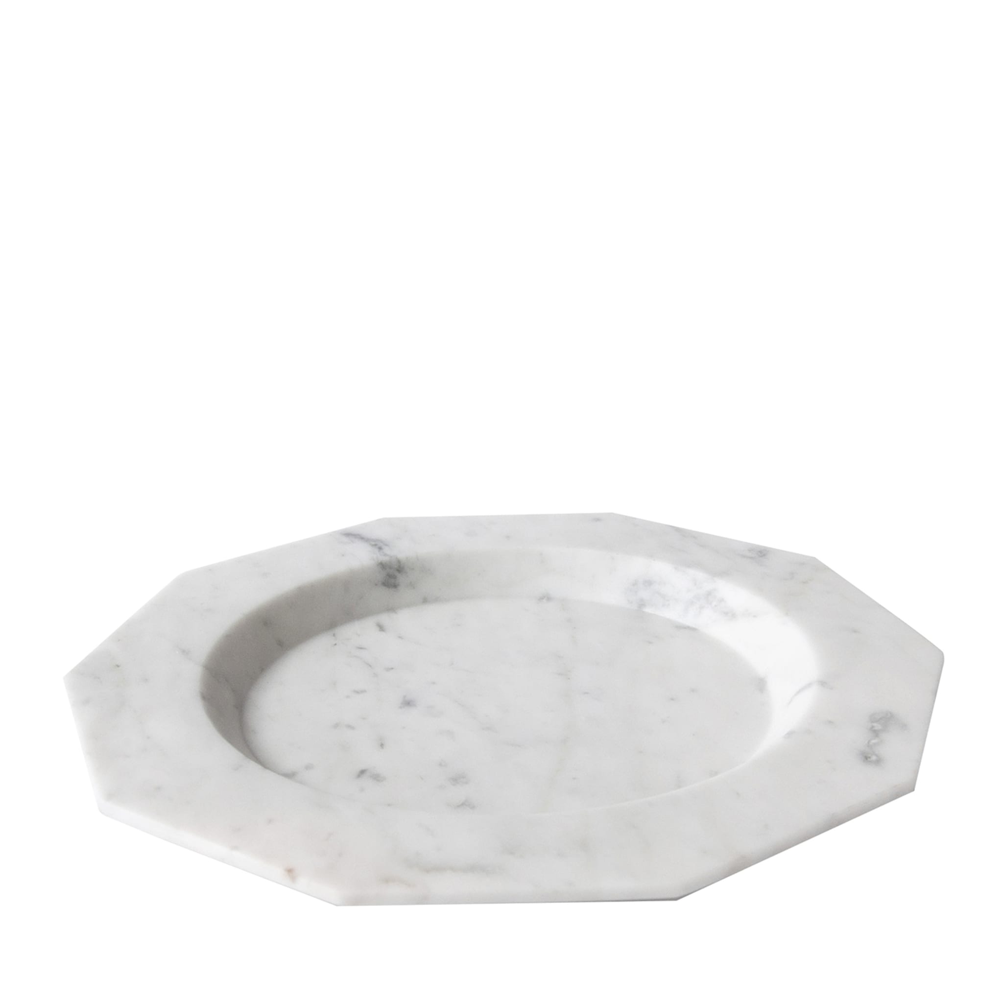 Dinner Plate in white Carrara marble - Main view