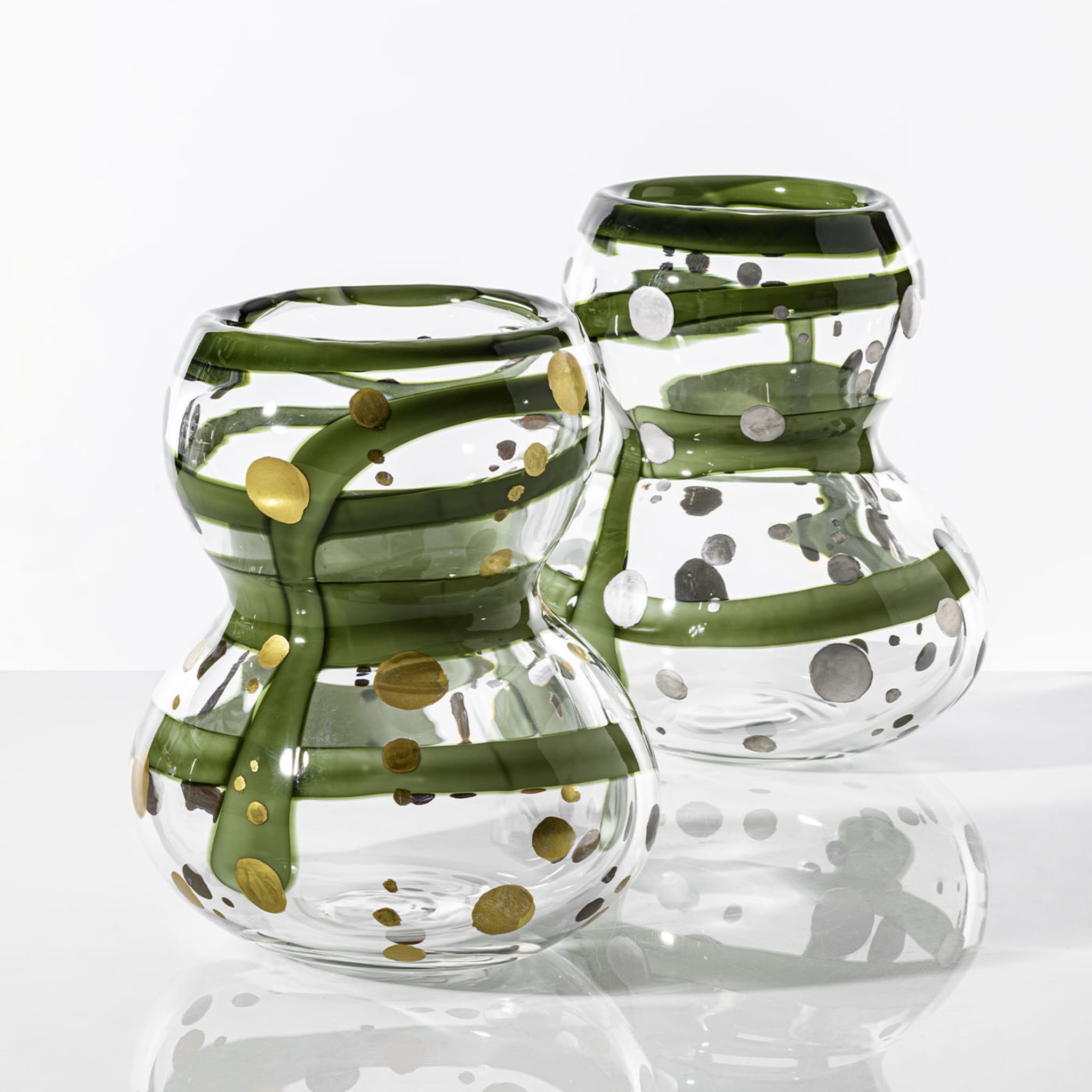 Gran Bulbo Mini Gold Black and Green Glass Vase - Alternative view 1