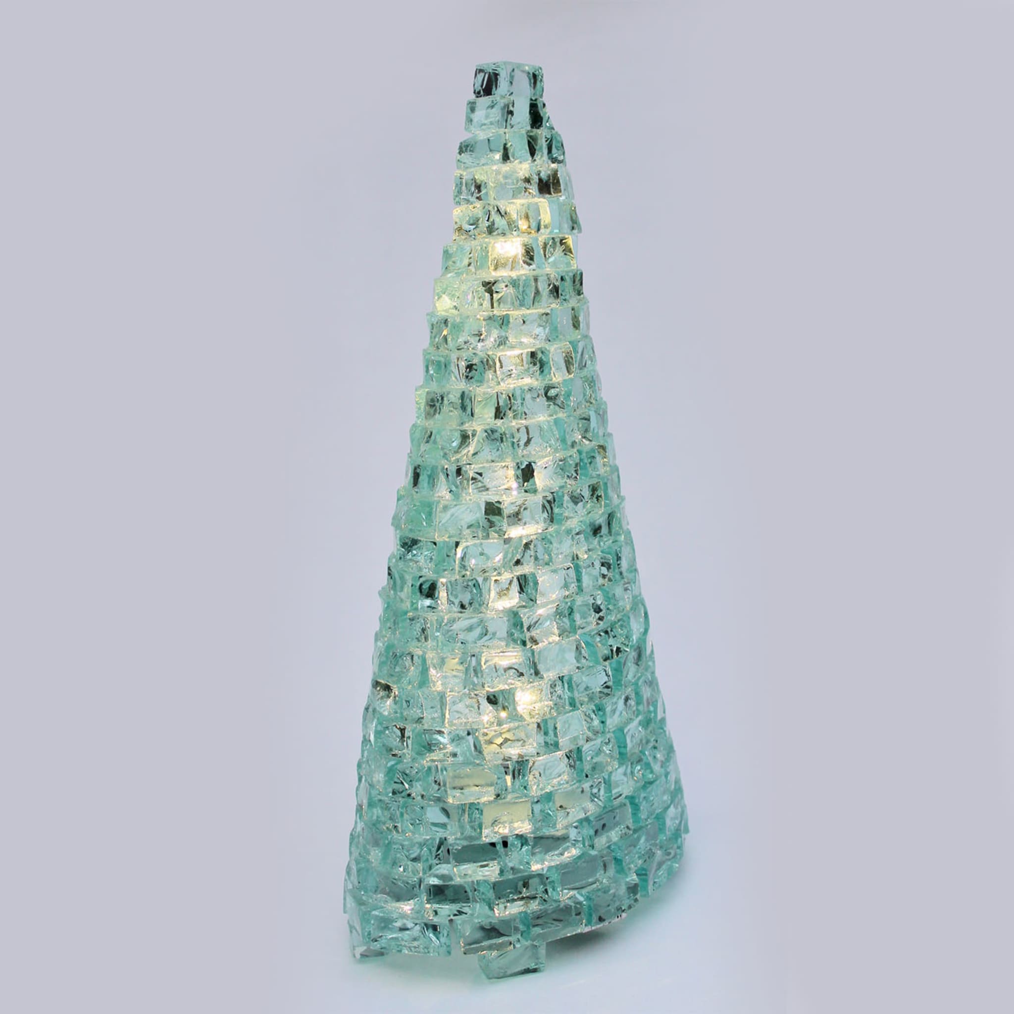Lampada scultorea in vetro verde Conè - Vista alternativa 3